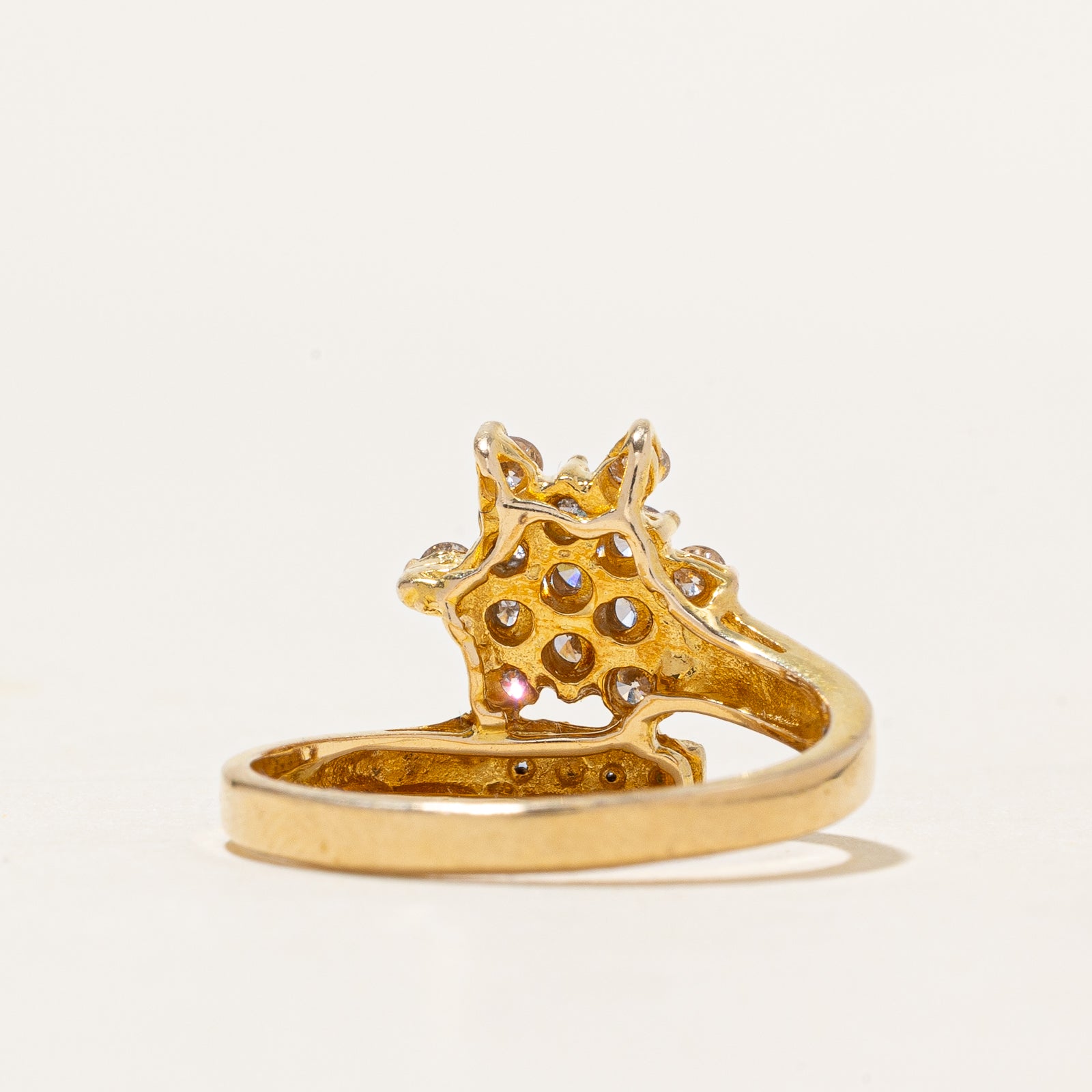 0.43ctw Diamond Cluster Bypass Ring - Size 7.25 | Elegant Wedding Band, Anniversary Gift for Her | Perfect for Engagements, Proposals & Special Occasions