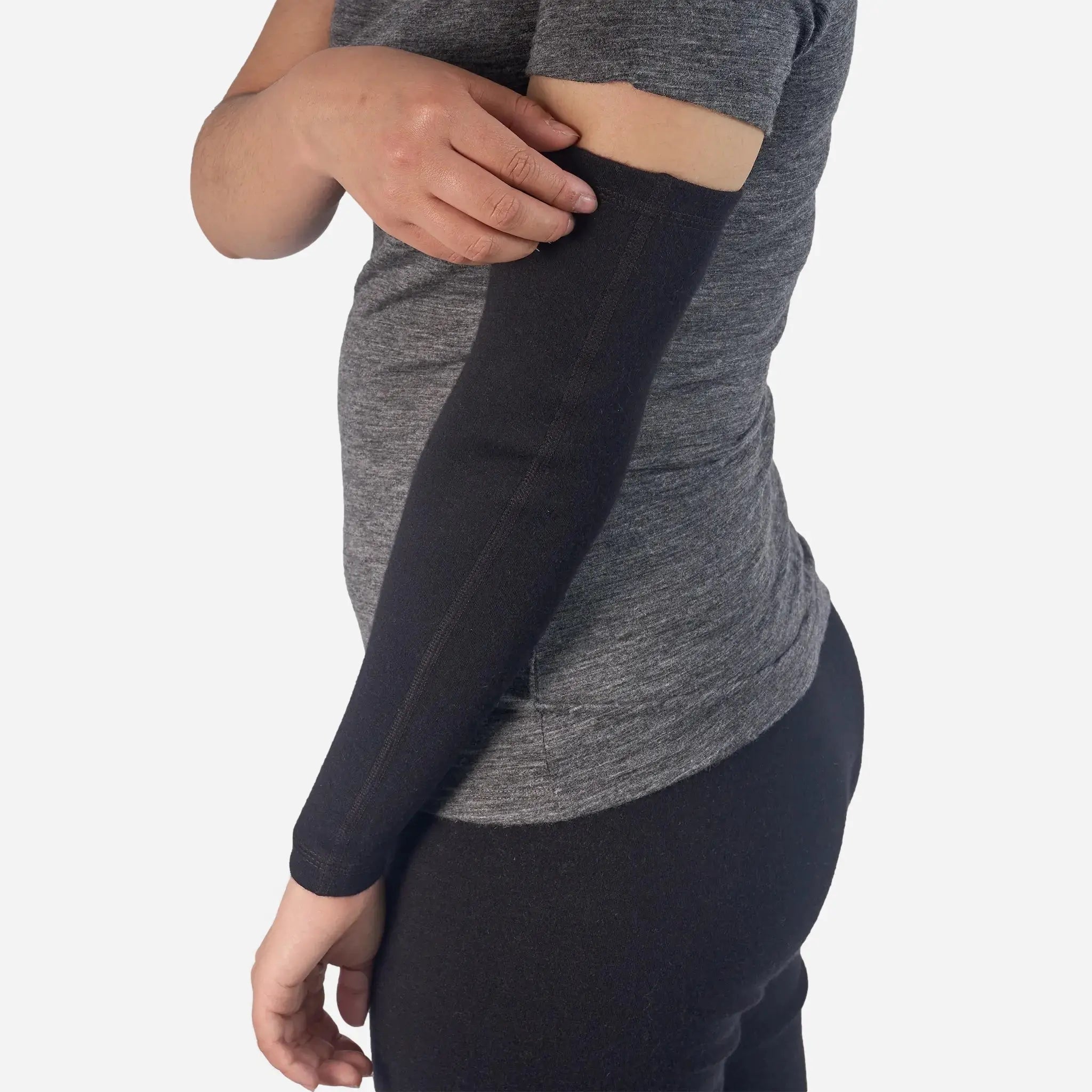 Alpaca Wool Arm Sleeves for Men & Women - 420 Midweight Thermal Compression Sleeves for Outdoor Sports, Running, Cycling & Cold Weather Protection