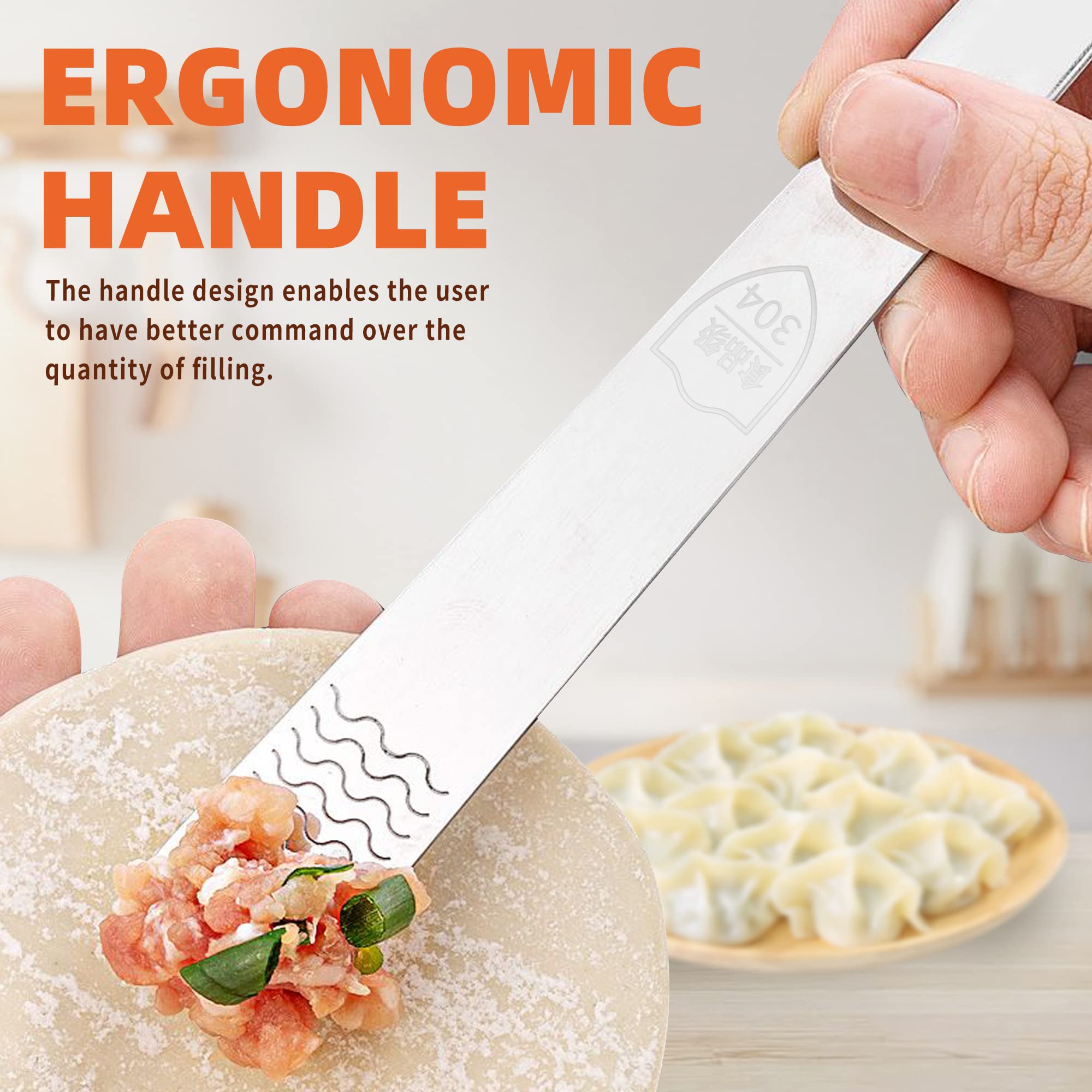 Premium Stainless Steel Dumpling Maker & Empanada Press Set - 2 Sizes (5-Piece) with Dough Cutter for Chinese Dumplings, Pierogi, Calzones, Pastelitos & More | Perfect for Home Cooking, Meal Prep & Party Snacks