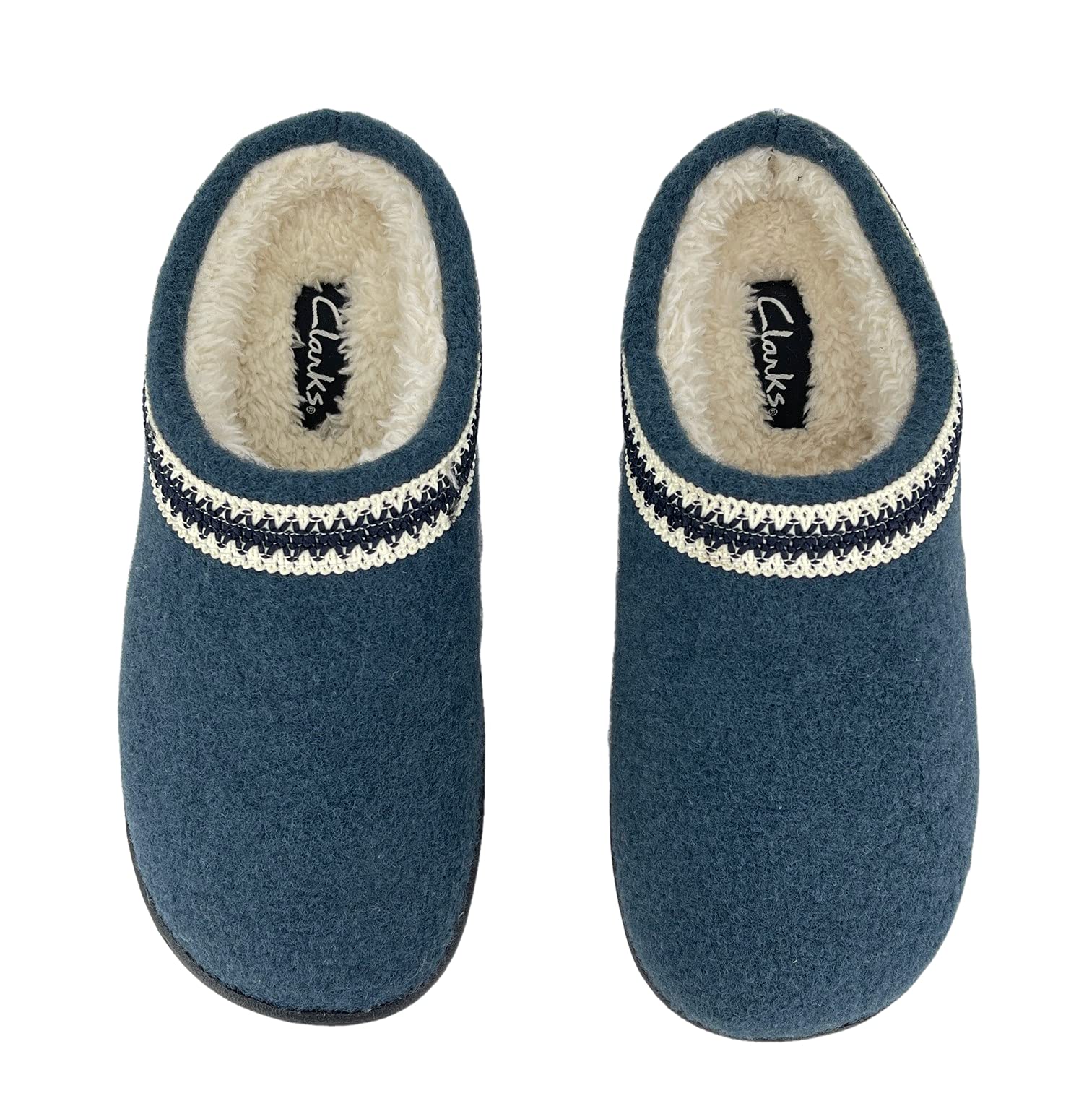 Clarks Women's Wool Felt Clog Slippers JMH1319T - Warm & Cozy Plush Faux Fur Lined House Shoes - Indoor/Outdoor Comfort for Women - Perfect for Home, Office & Winter Wear