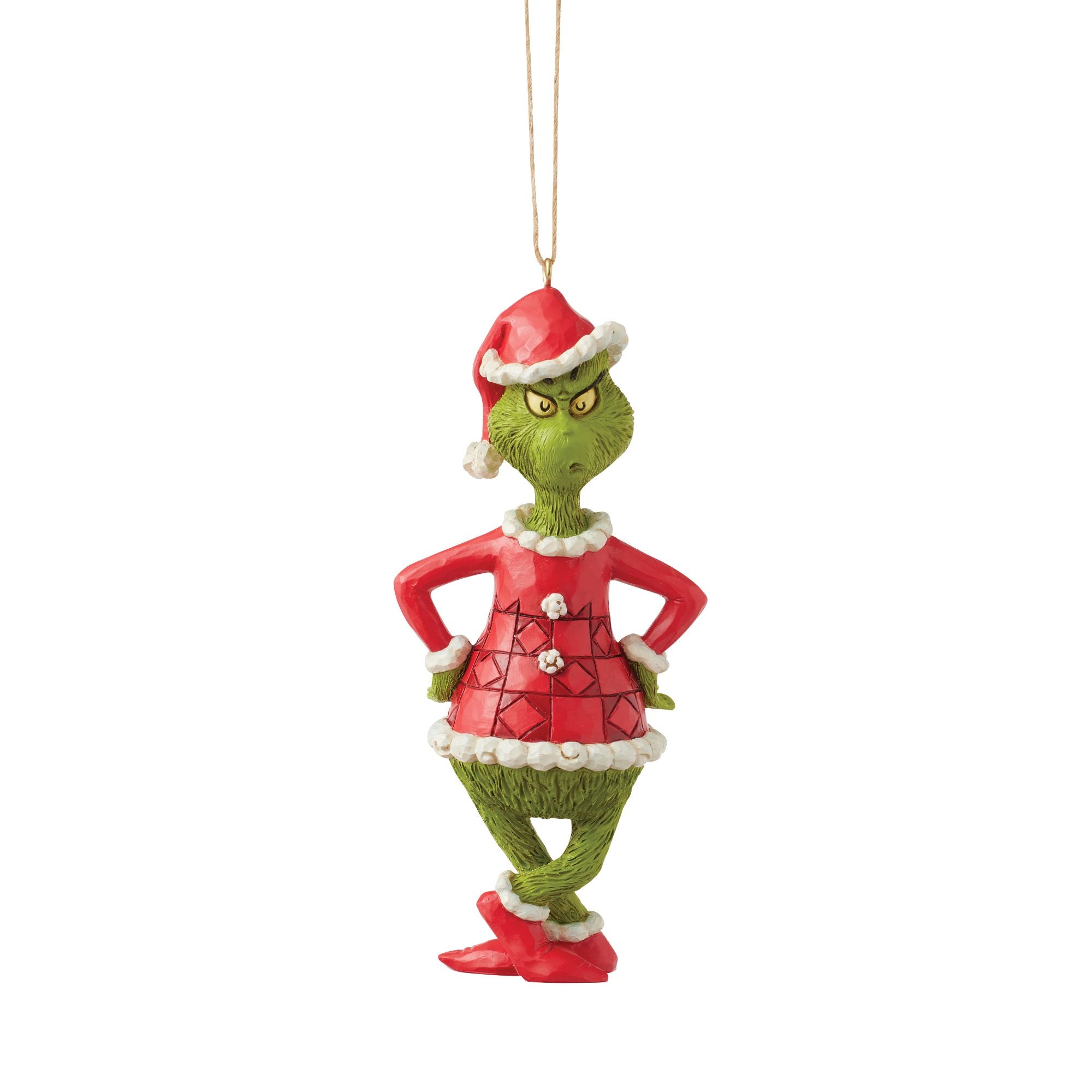 Grinch Christmas Ornament with Hands on Hips - Festive Holiday Decor for Tree, Mantel & Gift Giving