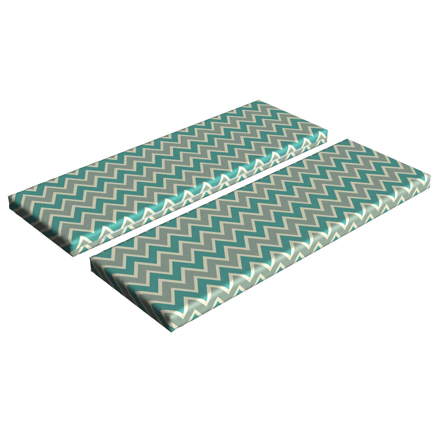 Ambesonne Chevron Bench Cushion Set of 2 - Zigzag Stripes Pattern, Angular Retro Design, Standard Size 45