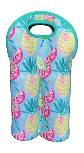 Koverz Insulated Neoprene 2-Bottle Wine & Water Carrier - Leakproof Double Bottle Tote Bag for Beach, Picnic, Camping & Outdoor Activities