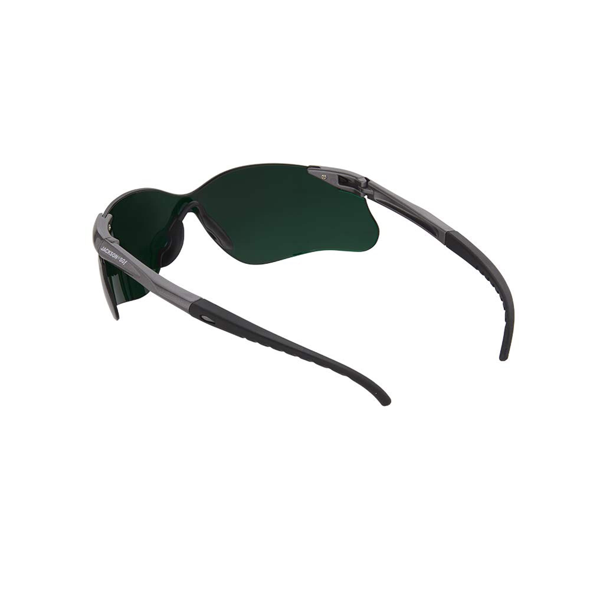 Jackson Safety SGf Safety Glasses - Lightweight & Ultra-Strong with Anti-Scratch Coating, Shade 5 IR Lens, Soft Touch Temples & Flexible Nose Piece (Gunmetal Frame, 12 Pairs/Case) - Perfect for Welding, Construction, and Industrial Work Protection