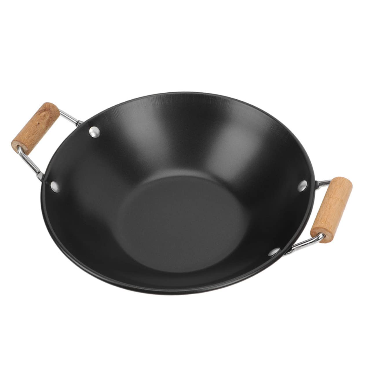 Stainless Steel Double Handle Wok - Deep Frying Pan for Professional Cooking | Perfect for Stir Fry, Deep Frying & Asian Cuisine | Durable Kitchen Utensil for Home Chefs