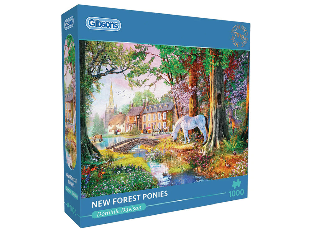 Gibsons 1000 Piece Jigsaw Puzzle - New Forest Ponies - Challenging Adult Puzzle for Relaxation & Home Decor