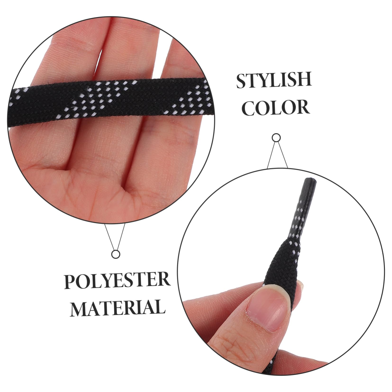 2 Pairs Durable Shoelaces for Sneakers & Hockey Skates - Non-Slip Sports Shoe Accessories - Perfect for Running, Skating & Casual Wear