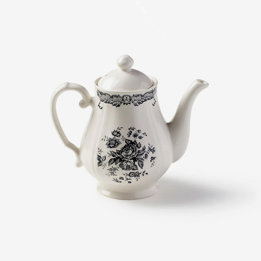 Bitossi Home Rose Teapot with Lid - Elegant Ceramic Tea Pot for Afternoon Tea, Gift & Home Decor