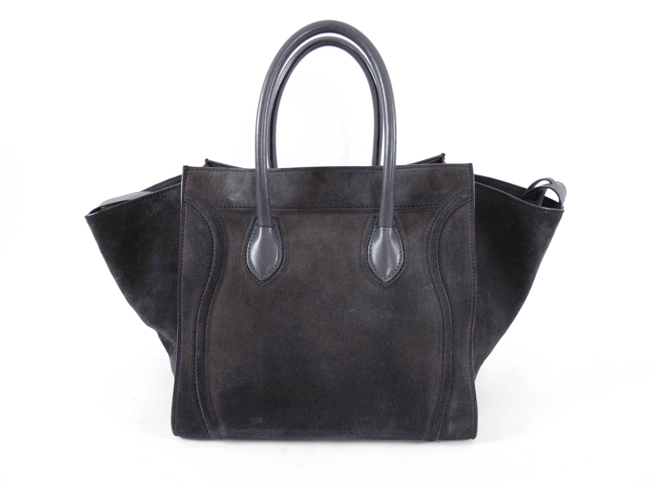 Celine Charcoal Grey Phantom Luggage Tote Bag - Luxury Leather Handbag for Women, Designer Work Tote & Travel Bag - Perfect for Office, Business Meetings & Weekend Getaways