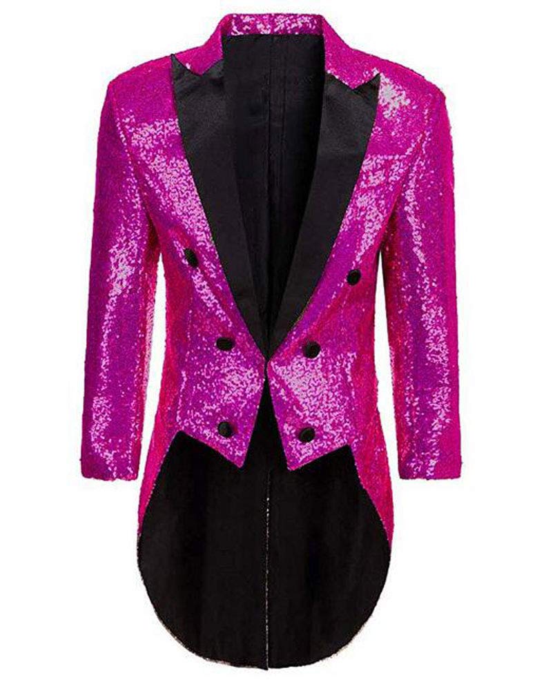 Men's Sequins Tailcoat Tuxedo - Elegant Prom Party Jacket, Performance Costume & Formal Dinner Blazer for Weddings, Gala Events & Stage Performances