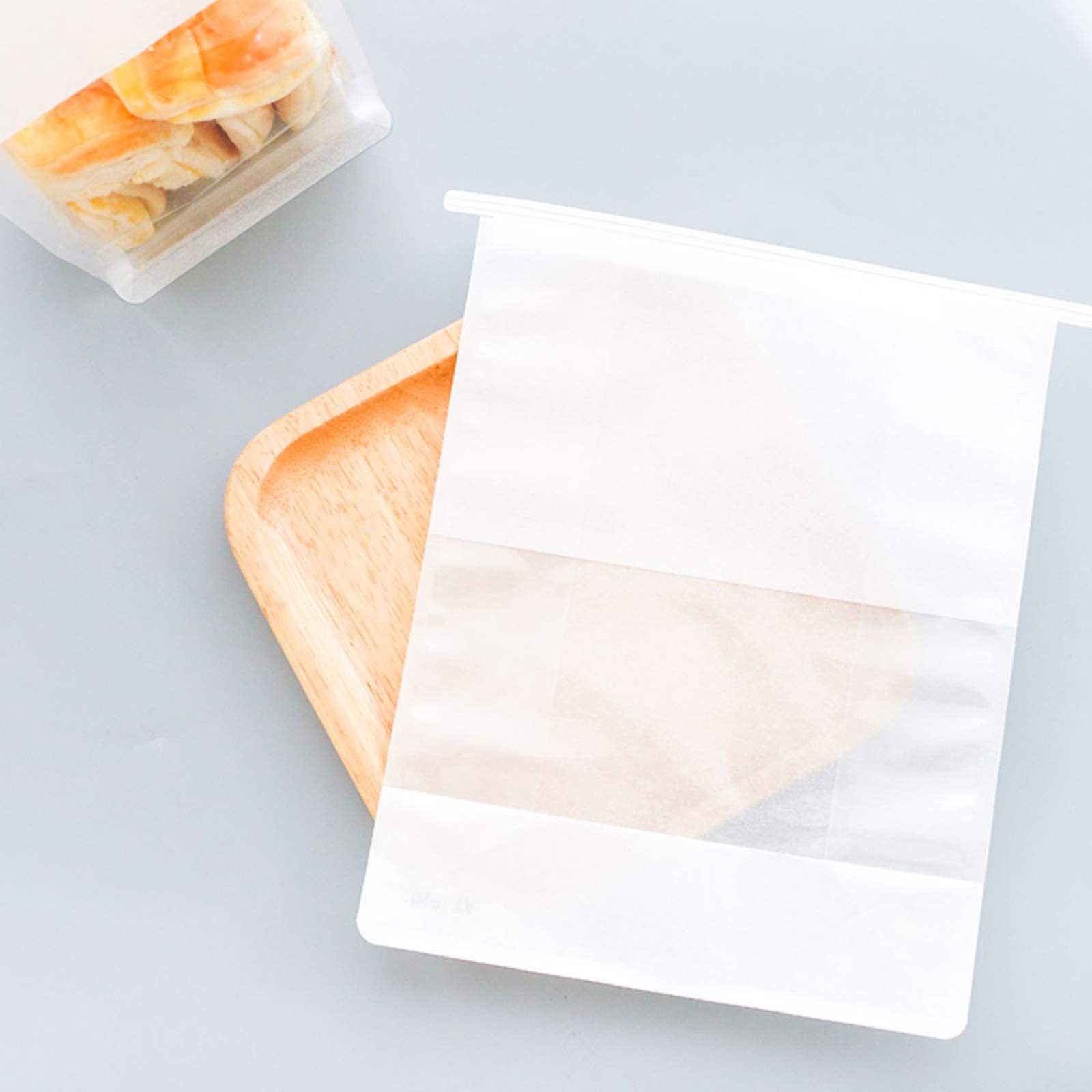 25Pcs 8x4x11 Inches Kraft Paper Bakery Bags with Window & Tin Tie Closure - White Cookie Bags, Coffee Bags, Treat Bags for Bakery, Popcorn, Candy, Gifts - Perfect for Home Baking, Parties & Retail Packaging