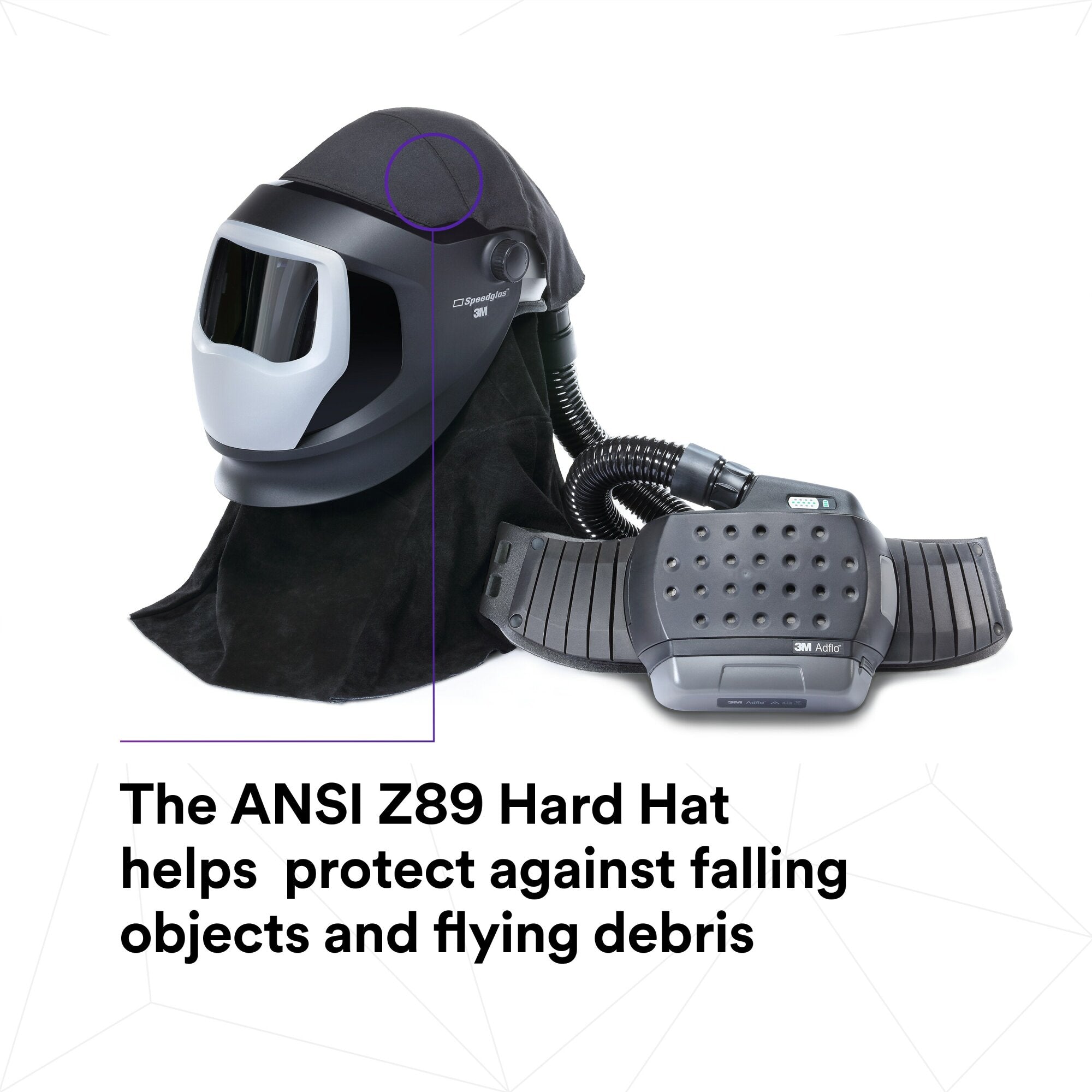 3M Adflo PAPR & Versaflo M Series Welding Helmet Kit with Speedglas Shield - Respiratory Protection for Industrial Welding & Metalwork