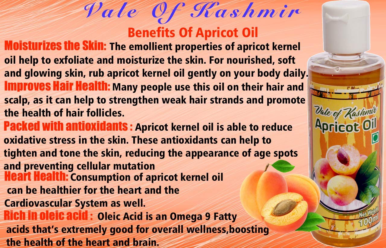 Pure Organic Apricot Kernel Oil 100ml - Cold Pressed, Undiluted for Skin, Hair & Salad Dressing | Non-Sticky, Natural Moisturizer for Face & Body Care | Perfect for DIY Beauty Recipes & Healthy Cooking