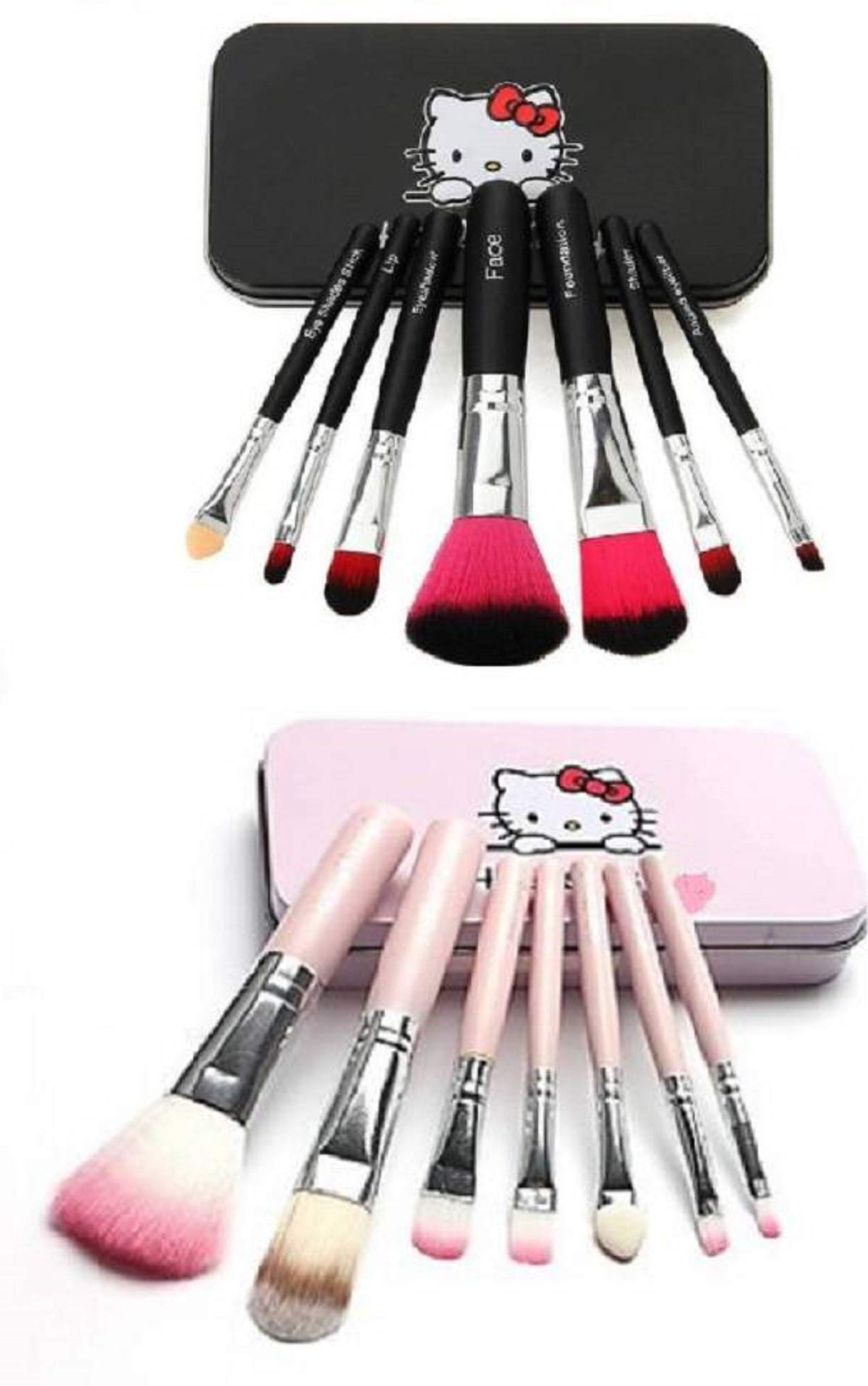 CETC® 14-Piece Complete Mini Makeup Brush Set with Storage Box - Black & Pink - Perfect for Travel, Professional Makeup Artists & Beginners