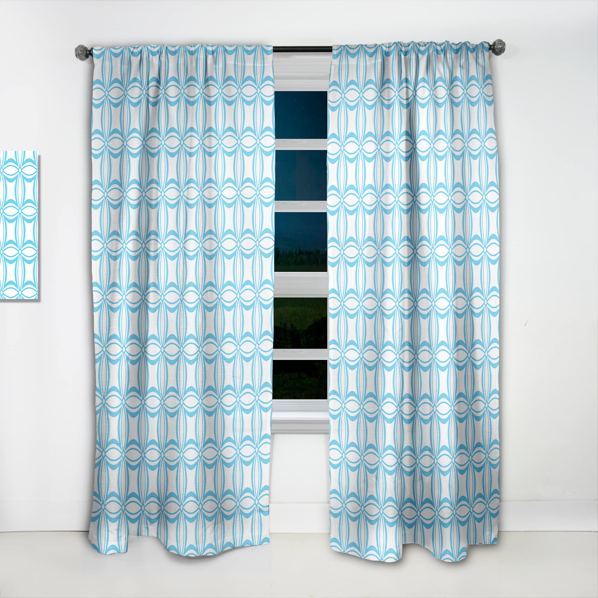 DesignQ Retro Abstract Pattern Thermal Insulated Curtains - Single Panel 52x90 - Bedroom & Living Room Window Drapes for Home Decor & Energy Efficiency