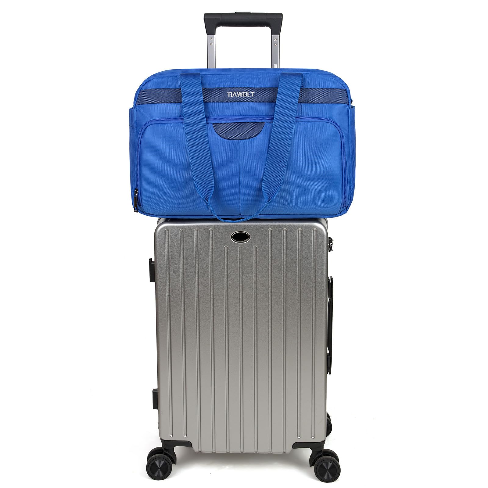 Lightweight Carry-On Duffel Bag for Air Travel - Underseat Airplane Approved Travel Bag with Adjustable Shoulder Strap, Perfect as Gym Bag, Weekender Overnight Bag for Men & Women (Blue) - Ideal for Business Trips, Weekend Getaways & Sports Activities