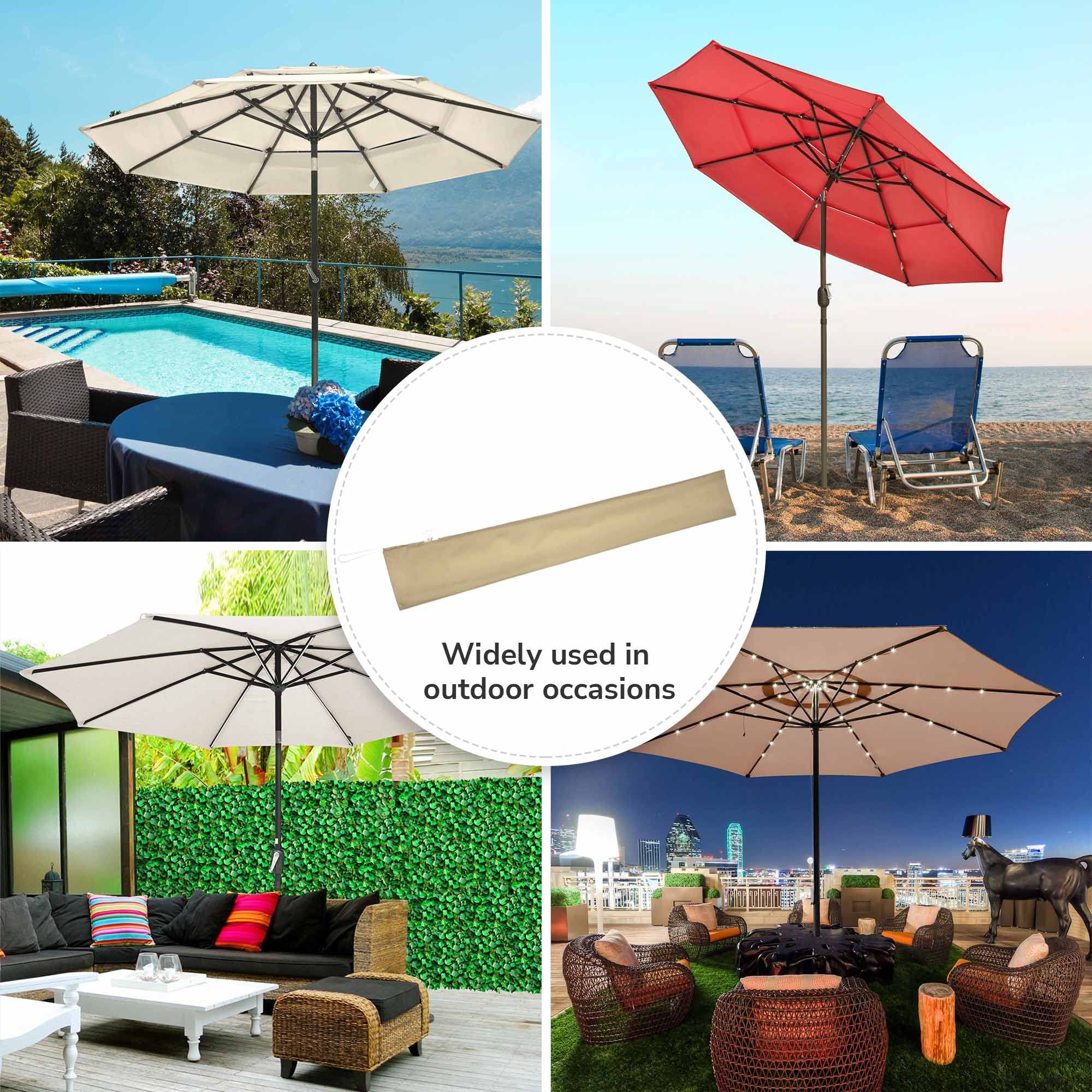 Yescom 10 Ft 3 Tier Patio Umbrella with Crank & Tilt Mechanism - Outdoor Sun Shade with Protective Cover for Poolside, Garden, Deck, and Backyard Relaxation