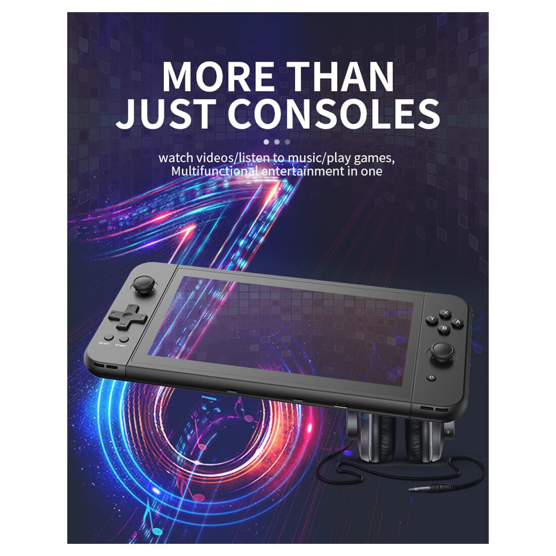 Powkiddy X70 Portable Gaming Console - 7 Inch HD IPS Screen, 64GB Storage with 5,600 Preloaded Retro Games - Handheld Video Game System for Kids & Adults - Perfect for Travel, Commuting & Home Entertainment