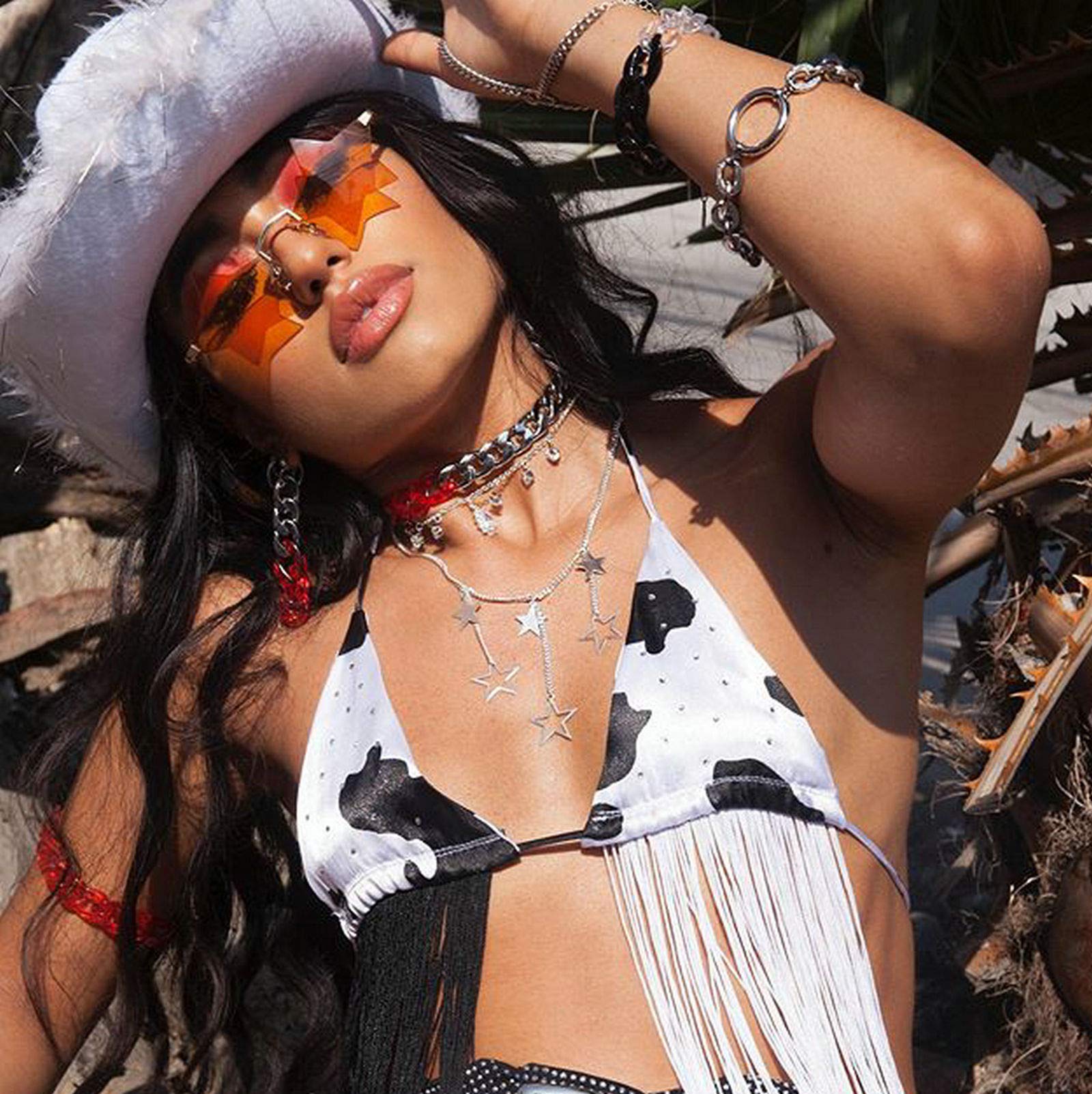 Stylish Rimless Star-Shaped Transparent Sunglasses for Women & Men – Trendy Pentagram Eyewear for Parties, Festivals & Everyday Fashion