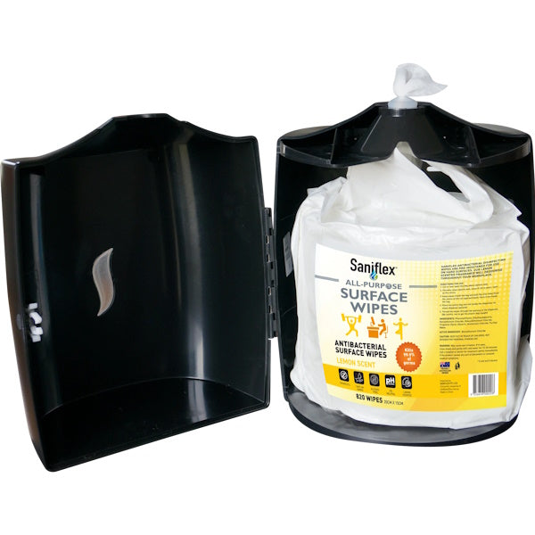 Saniflex Surface and Hand Wipes Dispenser - Touch-Free Sanitizing Wipes Dispenser for Home, Office & Public Spaces | Antibacterial & Disposable Wipes Holder for Hygiene & Convenience