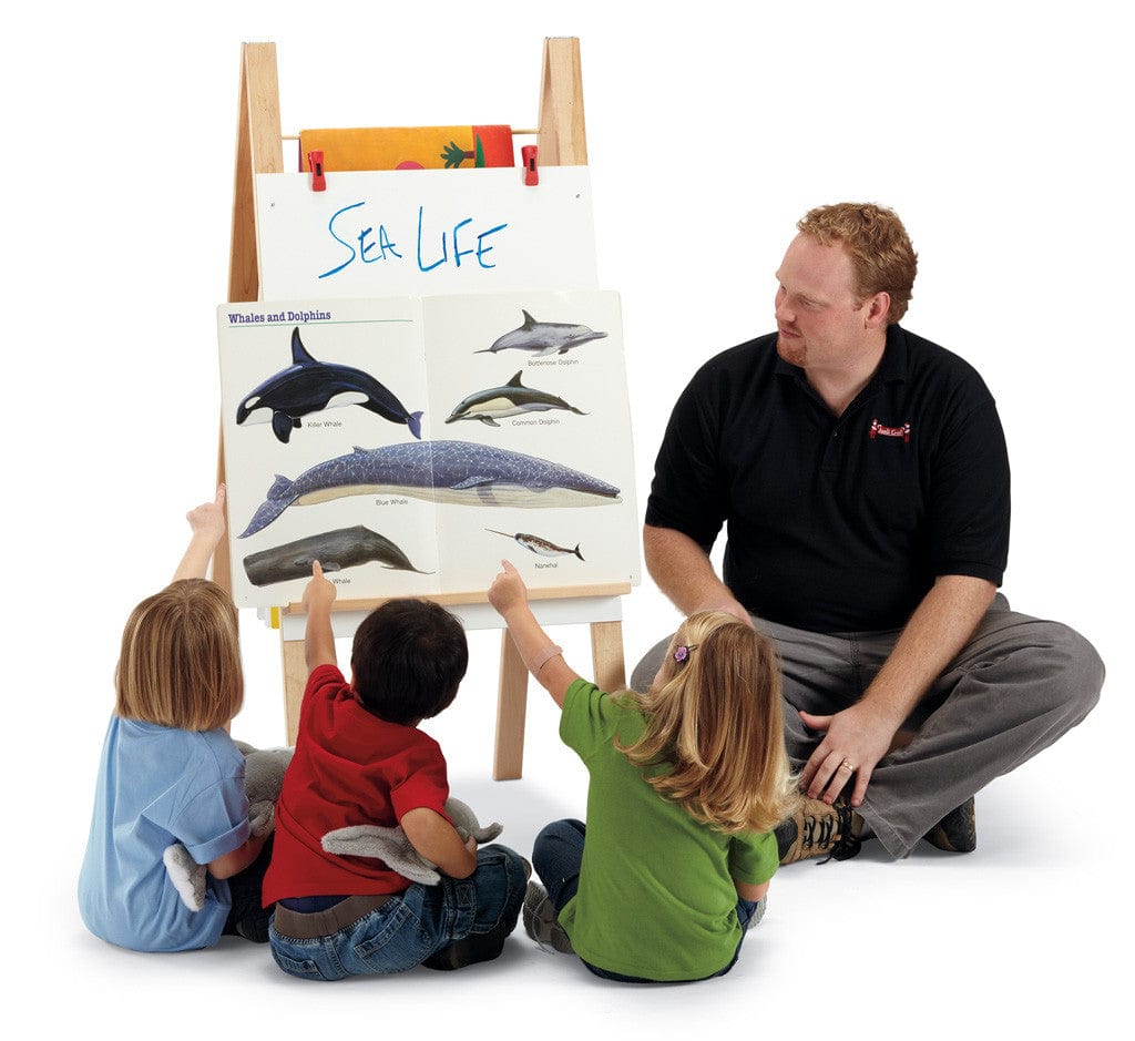 Jonti Craft Teachers' Standard Easel - Adjustable Dry Erase Whiteboard & Chalkboard for Classroom Learning, Art Projects & Kids Activities