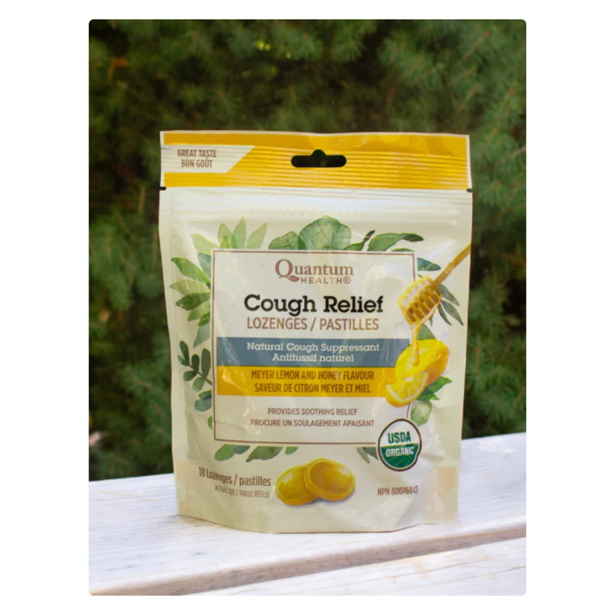 Organic Cough Relief Lozenges with Meyer Lemon & Honey - Soothe Throat & Boost Immunity - Perfect for Cold, Flu & Allergy Season