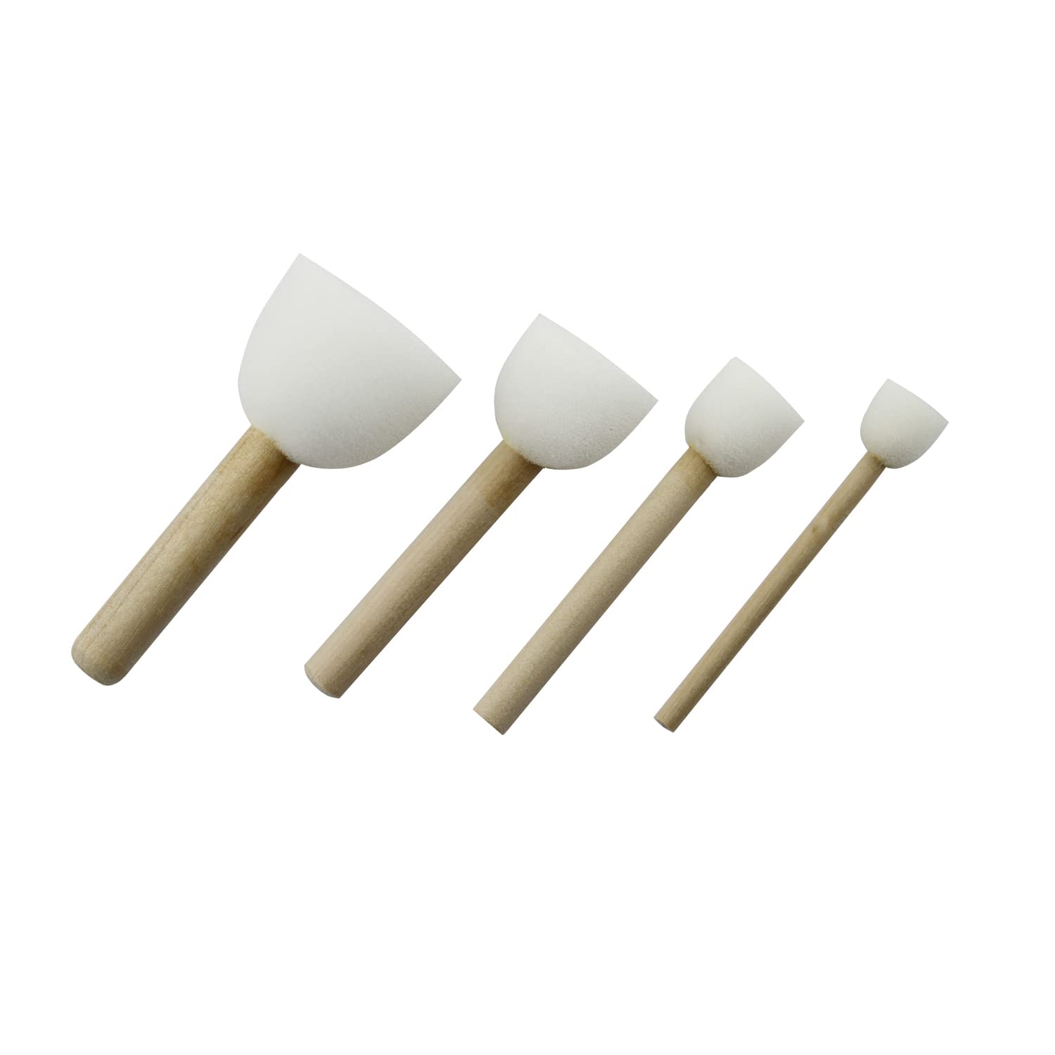TAG Body Art Round Sponge Foam Brush Set of 4 - Professional Face & Body Painting Tools for Kids, Halloween Makeup, Costume Parties & DIY Art Crafts
