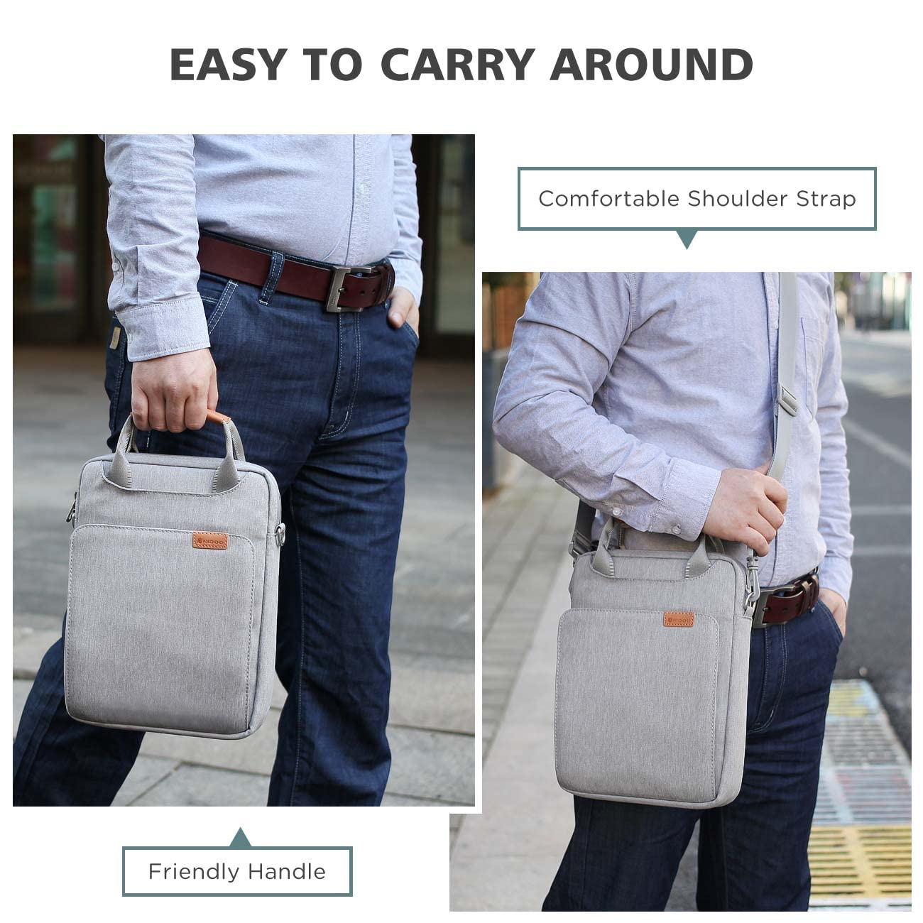NIDOO 13 Inch Laptop Shoulder Bag for MacBook Pro M2 M1, MacBook Air M2, iPad Pro, Surface Pro X 8 & More - Slim Vertical Laptop Sleeve Case for Business Travel, Work Commute & College Students