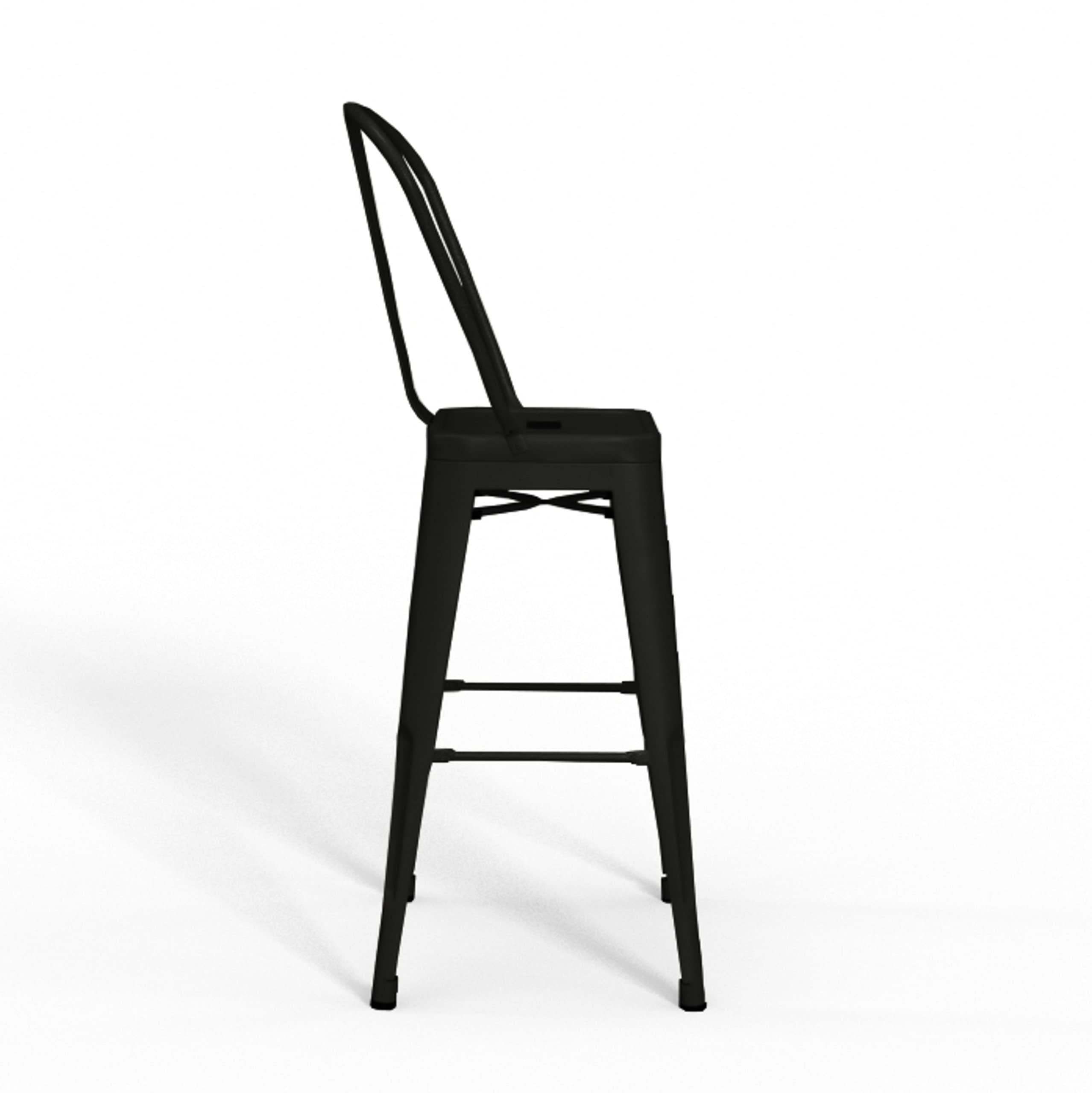 SIMPLIHOME Fletcher Industrial 24 Inch Metal Counter Height Bar Stools (Set of 2) - Black Metal Stools for Kitchen Island, Breakfast Bar & Dining Room - Modern Industrial Style Counter Stools for Home & Restaurant Use