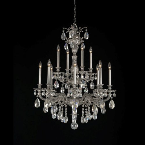Swarovski Crystal Milano 12-Light Chandelier - Bronze Finish for Dining Room