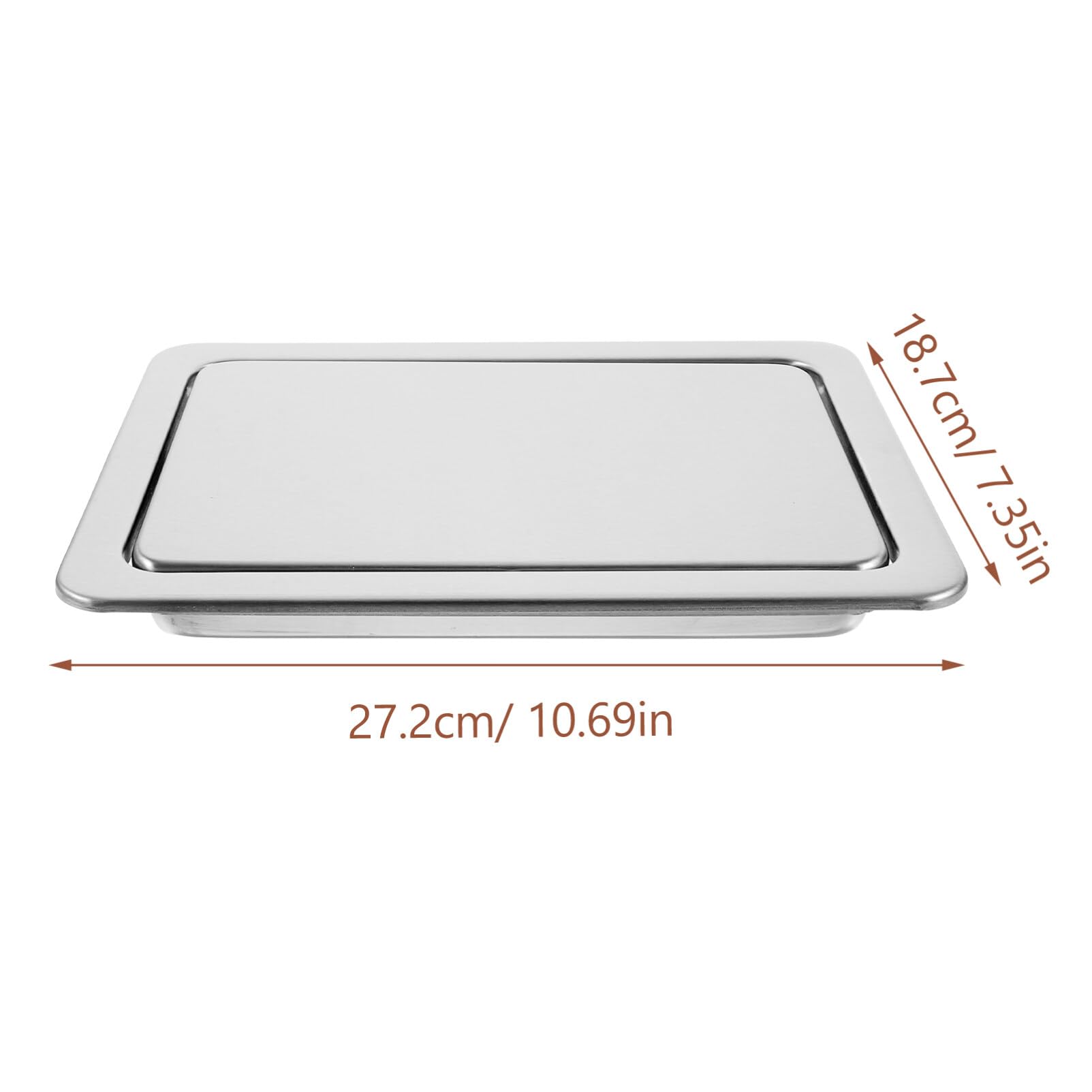 Stainless Steel Recessed Countertop Trash Chute Lid - Swing Flap Cover for Waste Disposal | Durable & Balanced Design for Kitchen, Office, or Bathroom Use