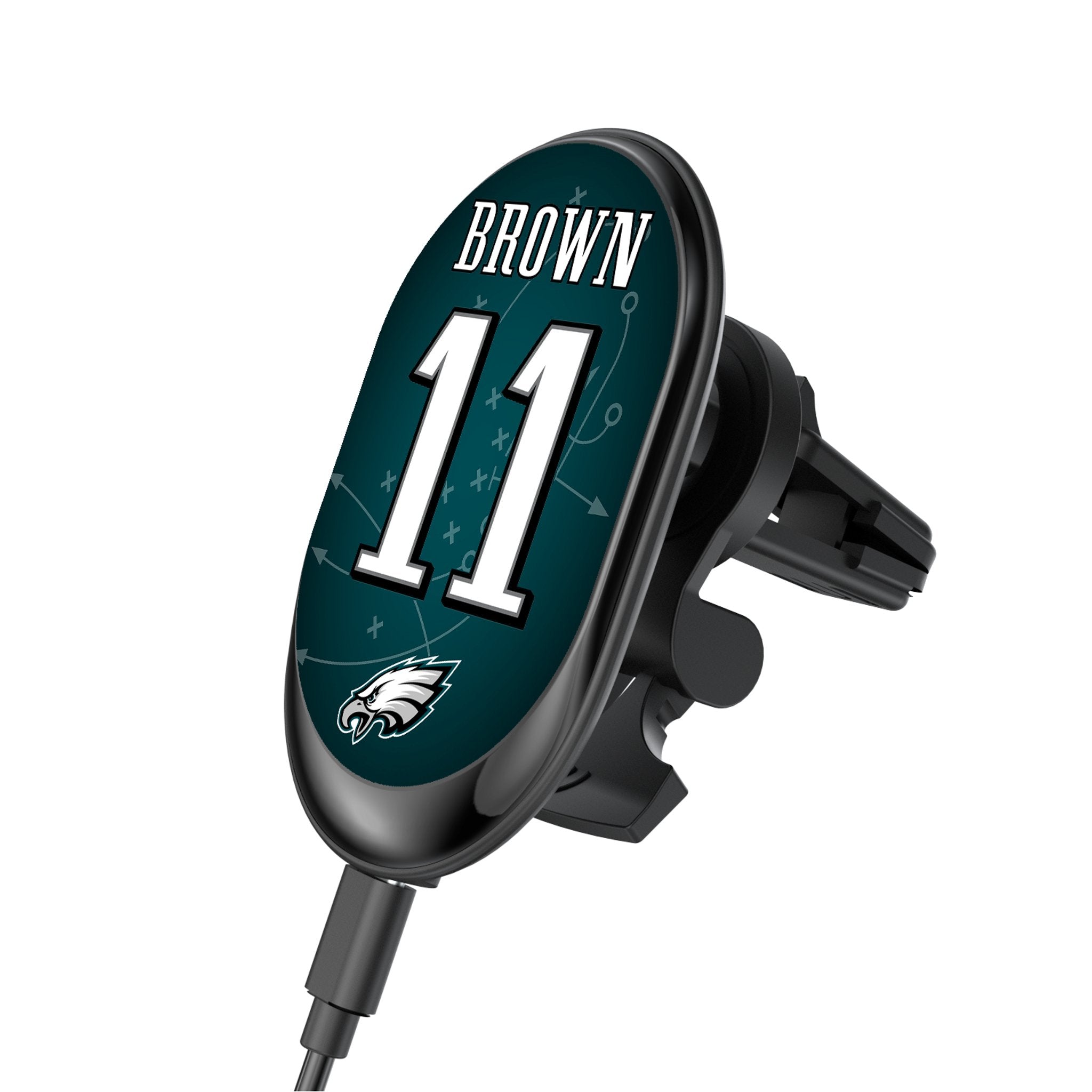 A.J. Brown Philadelphia Eagles NFL Wireless Magnetic Car Charger - Fast Charging Phone Mount for iPhone & Android - Perfect for Road Trips & Commuting