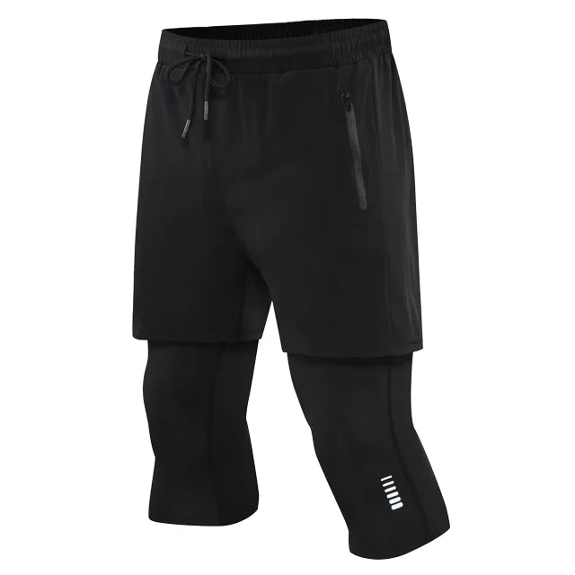 Men's 2-in-1 Running Pants with Pockets - Double Layer Gym Training Sweatpants for Jogging & Workouts | Moisture-Wicking Athletic Trousers for Men