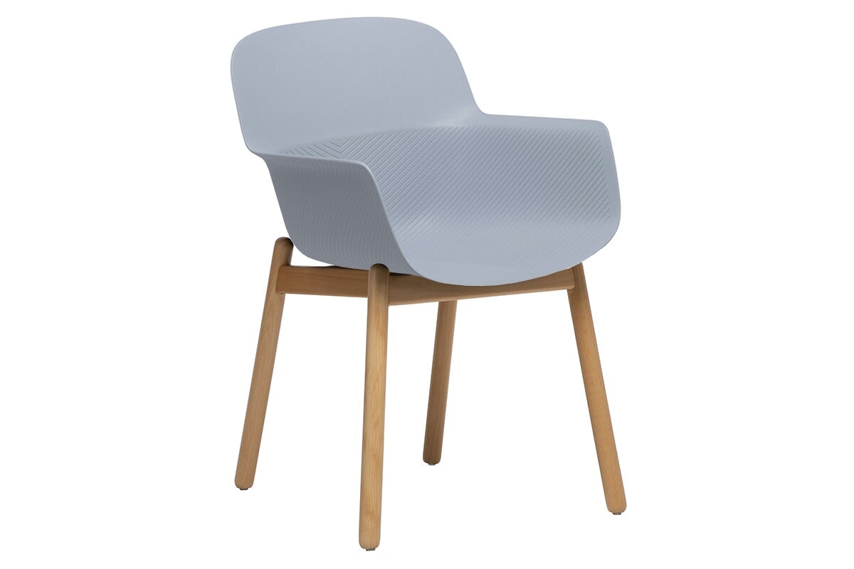 Tommy Tub Plastic Chair with Wooden Leg - Lightweight Outdoor Seating for Patio, Garden, and Poolside Relaxation