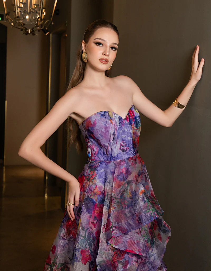 Elegant Strapless Hi-Low Evening Gown for Prom, Wedding & Special Occasions | Adelaide Style Formal Dress