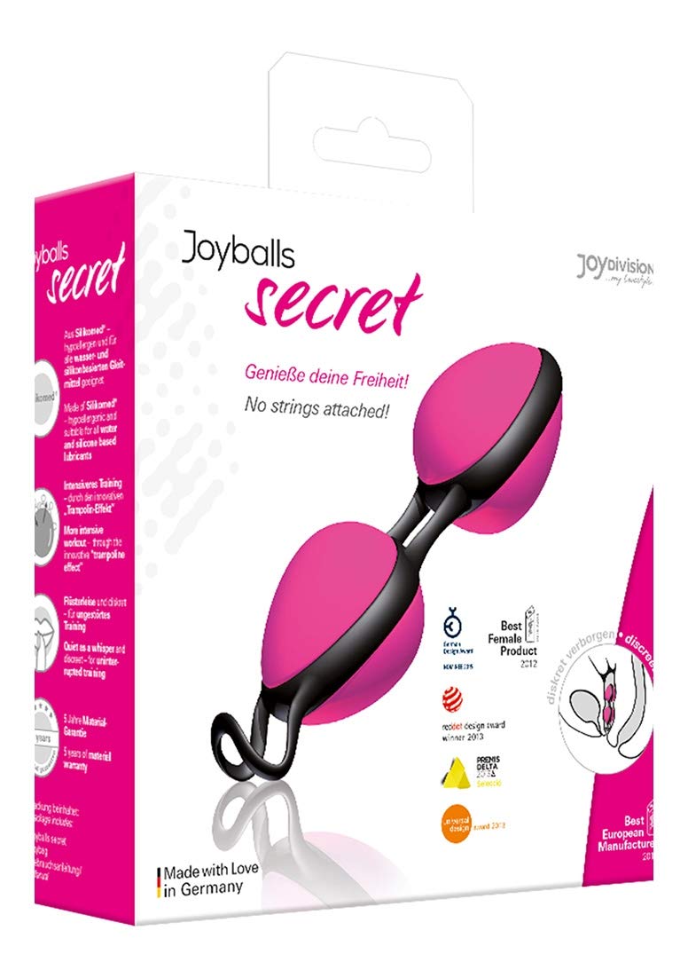 Joy Division Toys Joyballs Secret Pink/Black Kegel Balls for Women - Pelvic Floor Exercise & Intimate Wellness - Perfect for Postpartum Recovery & Strength Training