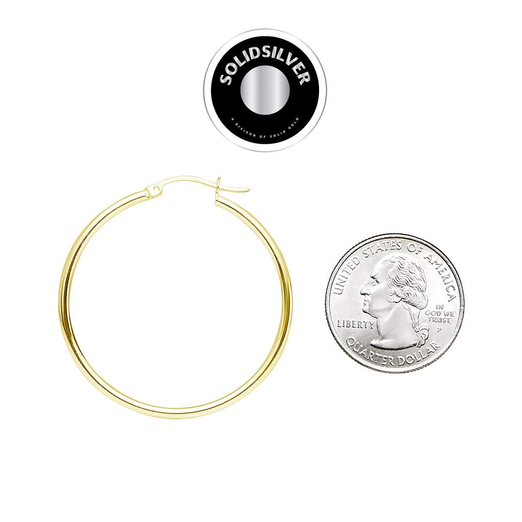 Sterling Silver Click Top Hoop Earrings 15-70mm | Lightweight Yellow Gold Dipped | Everyday Wear, Gift for Her, Party & Wedding Jewelry