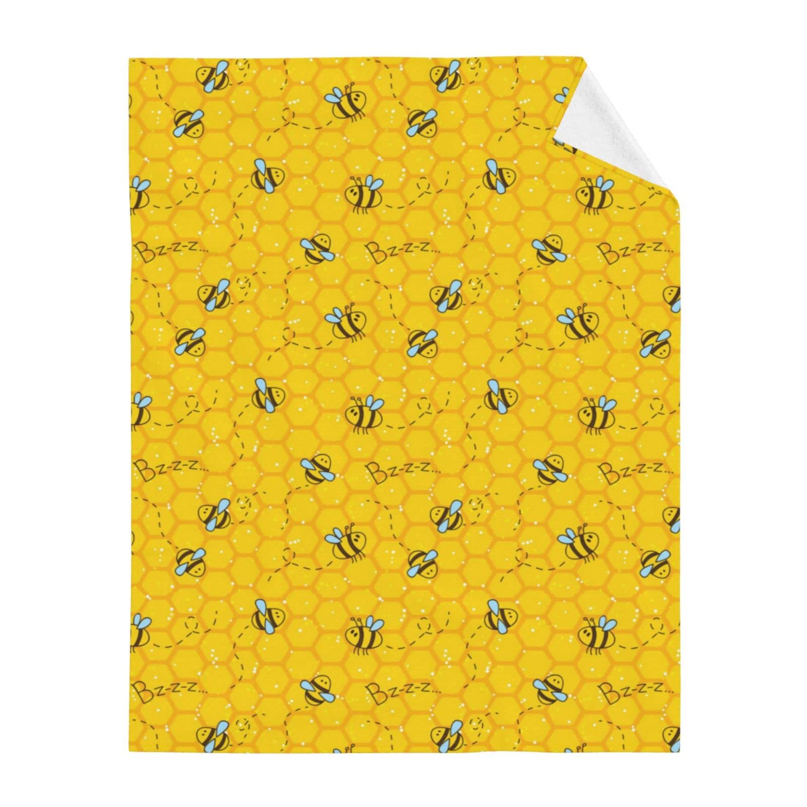 Bee Yellow Fleece Throw Blanket 80