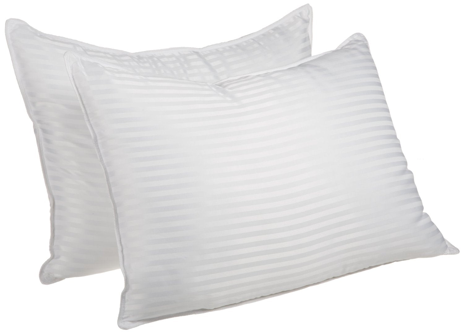 Soft & Breathable Microfiber Striped Pillow Set of 2 or 4 - Medium Support for Side Sleepers & Back Sleepers - Perfect for Bedroom, Guest Room & Dorm Decor