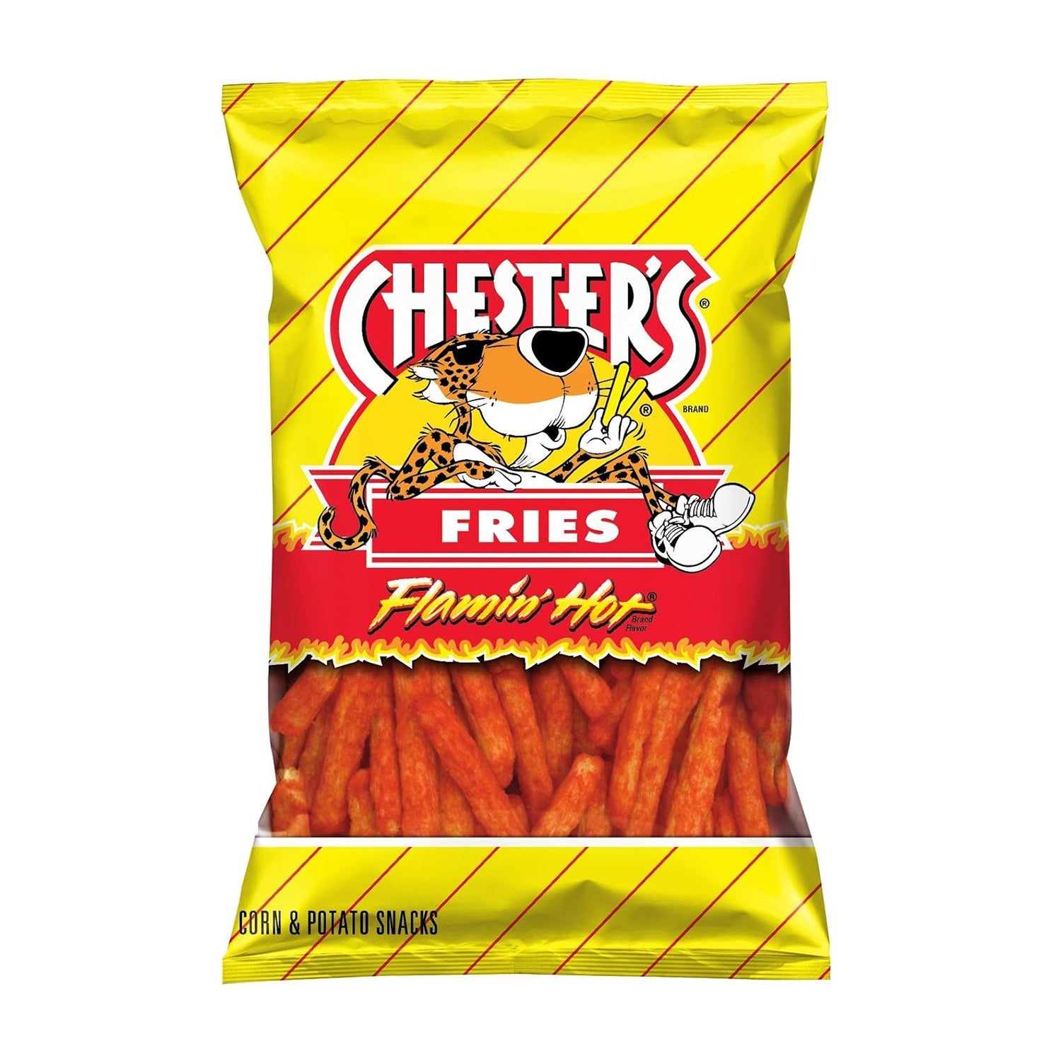 Frito Lay Chesters Hot Fries - Spicy Snack Chips, 28 Count Case - Perfect for Parties, Movie Nights & On-the-Go Snacking