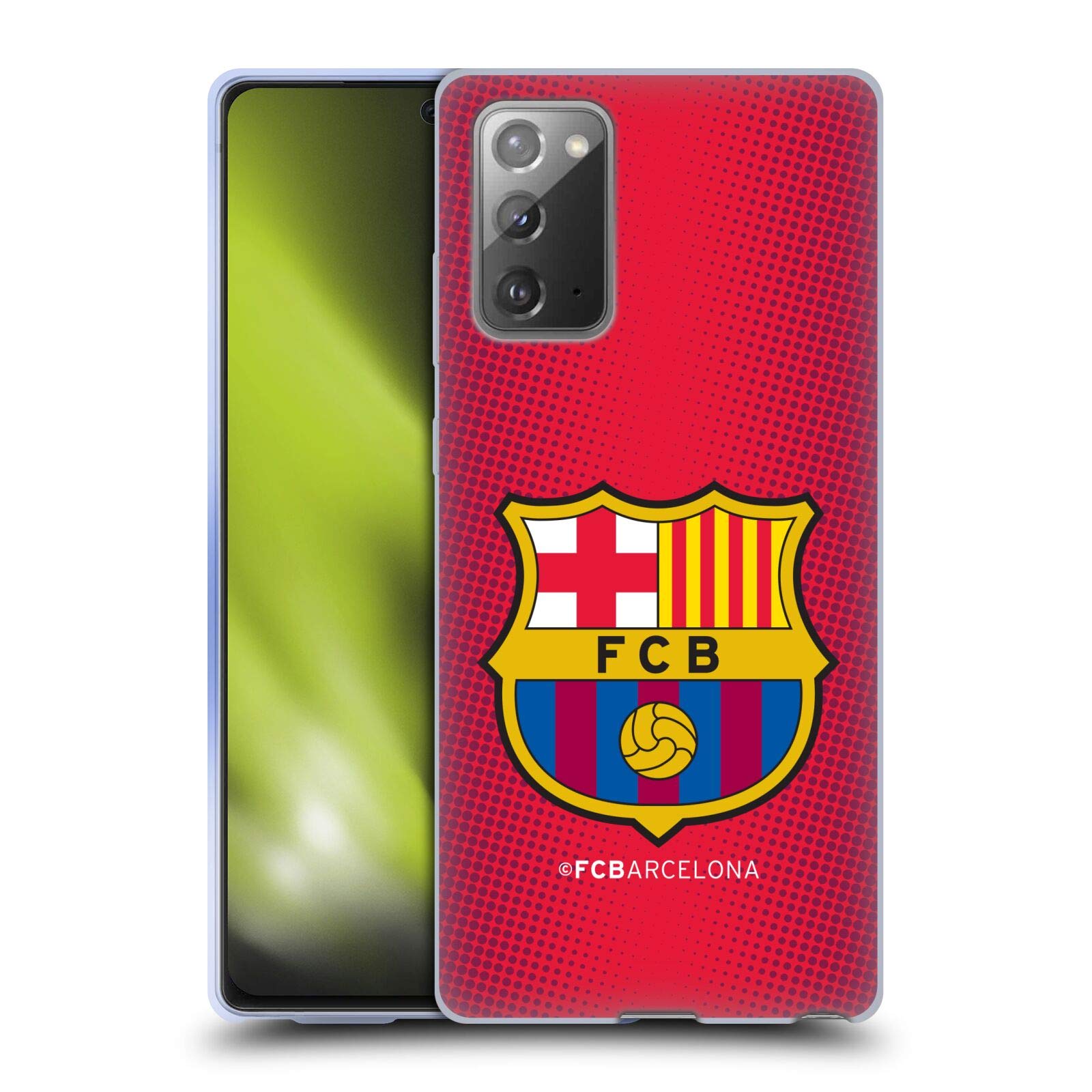 FC Barcelona Halftone Crest Soft Gel Case for Samsung Galaxy Note20/5G – Officially Licensed by Head Case Designs, Perfect for Everyday Use & Match Days