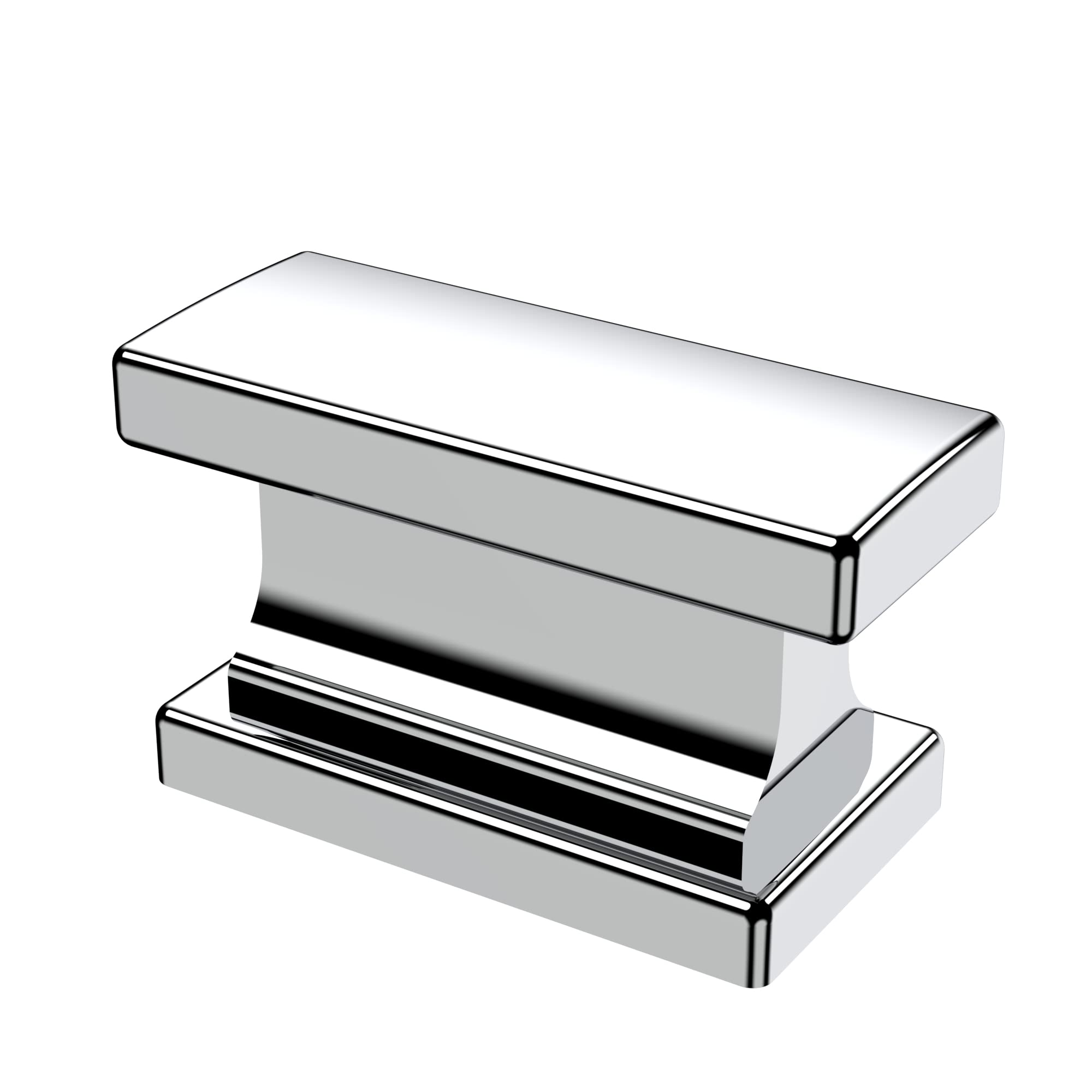 10 Pack Polished Chrome Cabinet Knobs - 1.46 Inch (37mm) Rectangle Kitchen Hardware for Cabinets & Drawers - Durable AL6061CP - Perfect for Modern Kitchens, Bathrooms & Furniture Upgrades