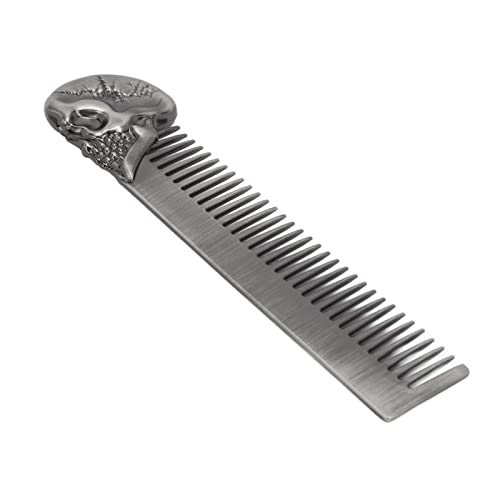 Premium Pocket Beard Comb - Lightweight & Durable Stainless Steel Travel Comb for Men | Perfect for Grooming, Styling & On-the-Go Use (Silver)