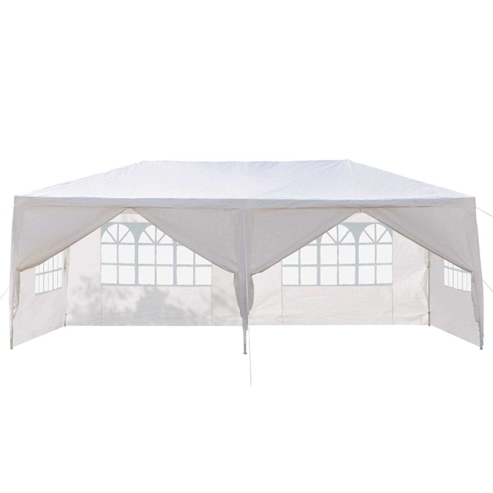 GAKIN 3x6m Pop Up Gazebo Tent - Waterproof 6-Sided Canopy with 2 Doors & Spiral Tubes, White Party Tent with Enclosed Sides - Perfect for Outdoor Events, Weddings, Picnics & Backyard Gatherings