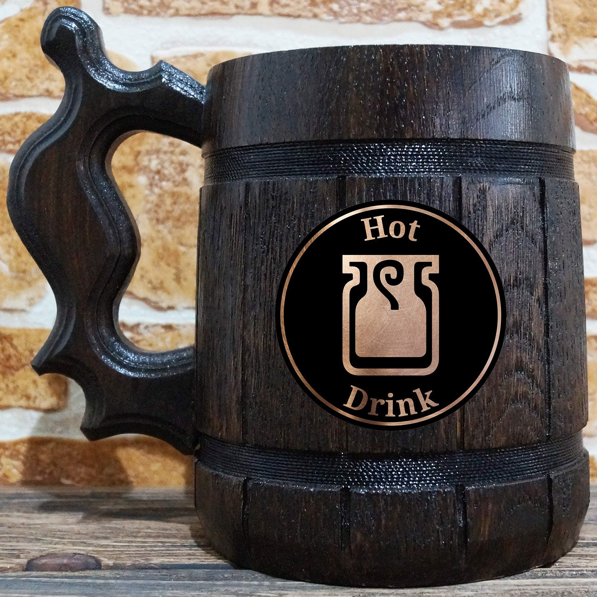 Custom Engraved Beer Mug - Personalized Wooden Tankard & Stein for Men - Unique Gamer Geek Gift for Dad, Father's Day, Anniversary & Wedding - Perfect for Home Bars, Game Nights & Special Occasions