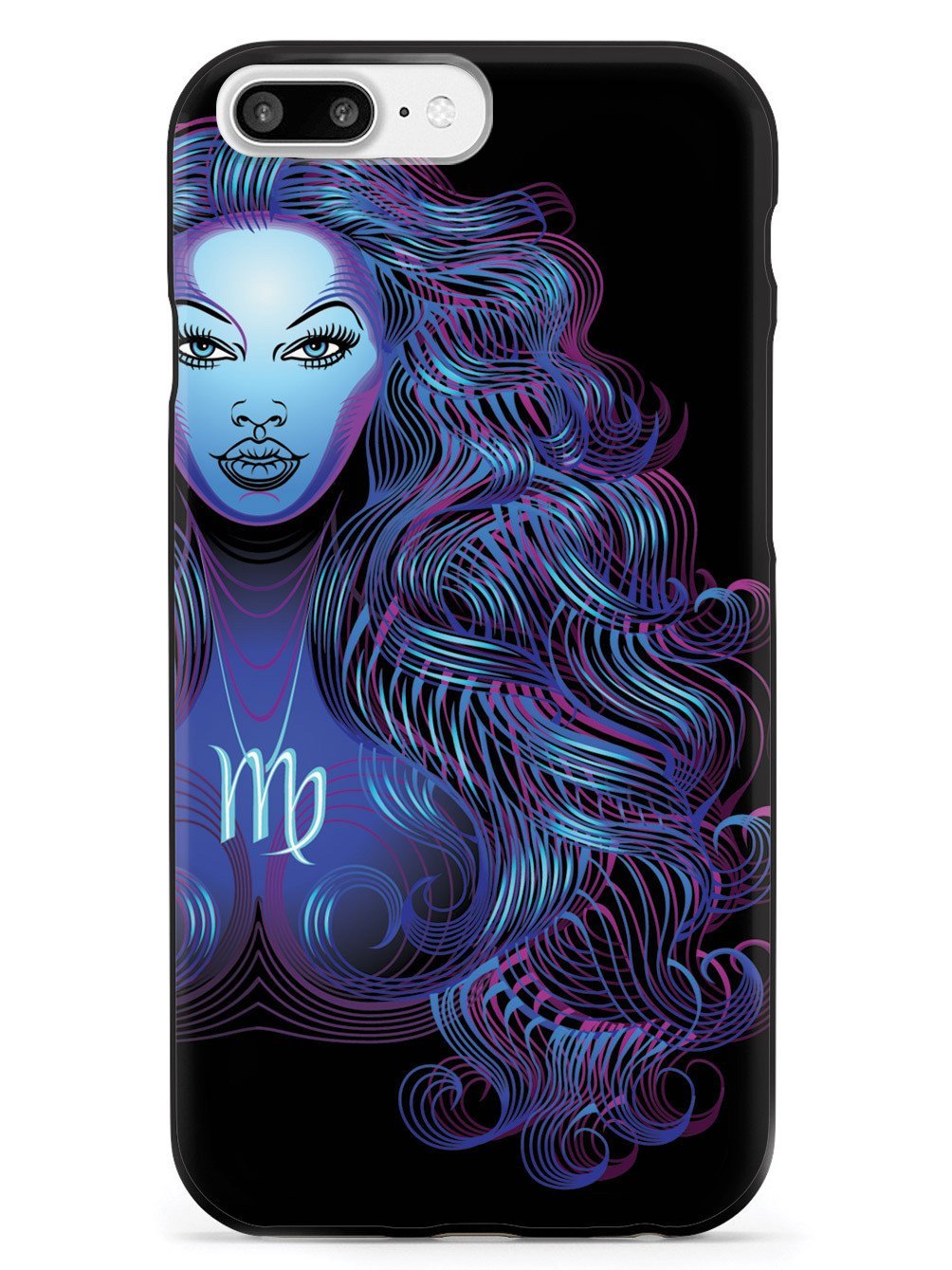 Inspired Cases - Protective Phone Cover for Apple iPhone 8 Plus - 3D Textured Shockproof Case with Zodiac Virgo Design - Perfect for Daily Use, Travel & Gift Giving