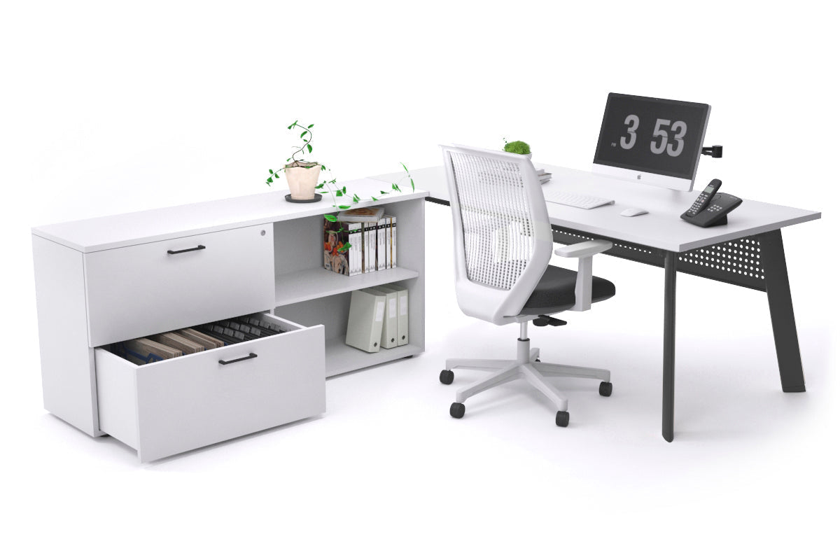 Switch Executive Setting With Uniform Spine Black Frame [1600L x 700W] - Premium Office Desk for Modern Workspace & Home Office
