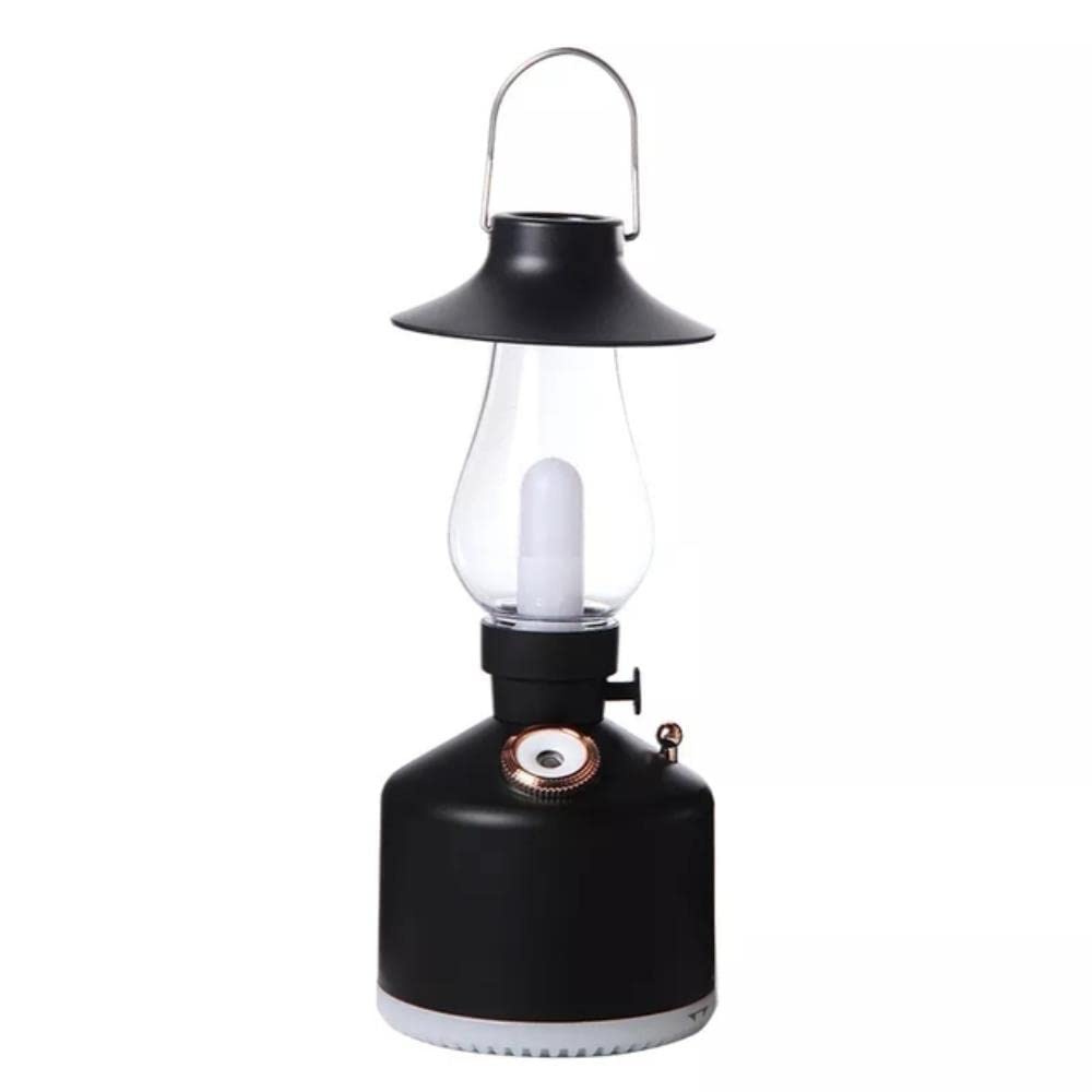 Wireless Air Humidifier with LED Light - Portable USB Rechargeable Aromatherapy Diffuser & Camping Lamp - Retro Kerosene Style Mist Maker for Home, Office, Bedroom, Yoga Studio