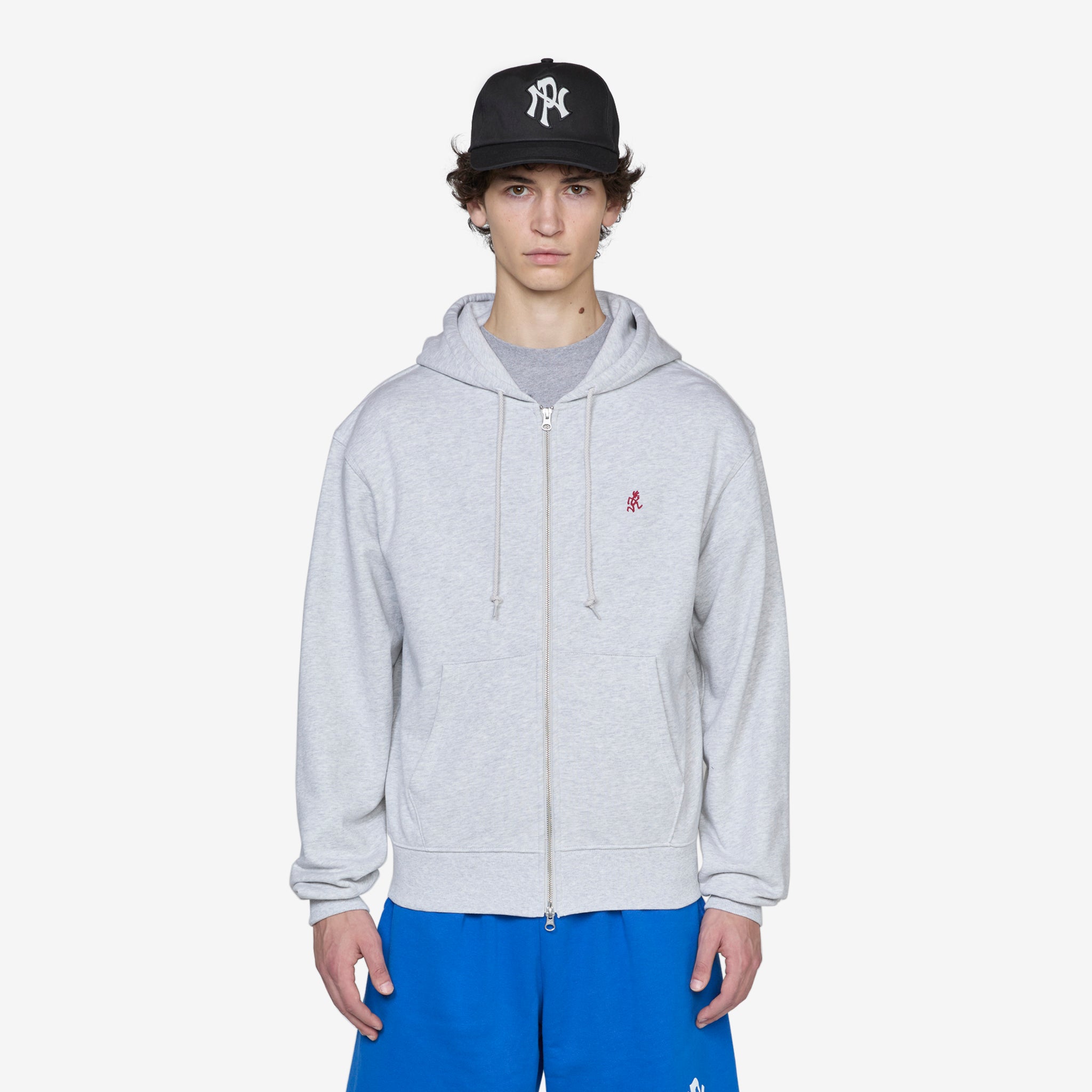 One Point Zip Hooded Sweatshirt - Heather Ash Color | Casual Pullover for Men & Women | Perfect for Outdoor Activities and Everyday Wear