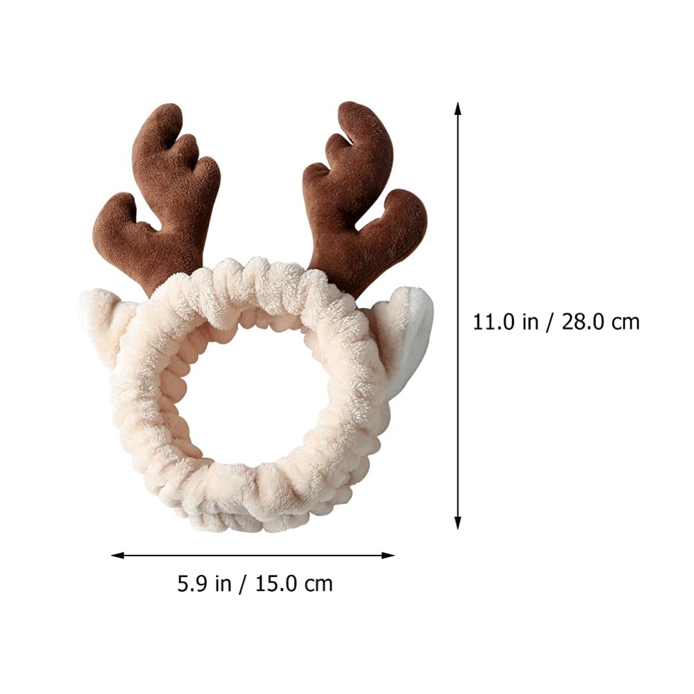 Kesyoo 2-Pack Antler Headbands for Women & Girls - Cute Hair Accessories, Sports Headbands, Face Washing Bands - Korean Style Hair Ties & Ribbons (Perfect for Halloween, Christmas, Cosplay & Daily Wear)